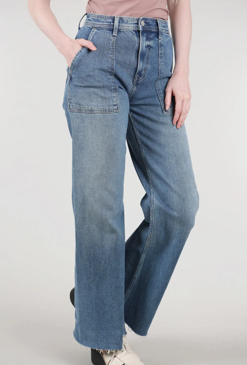 Penny Utility Wide Leg Denim, Canal Casual chic