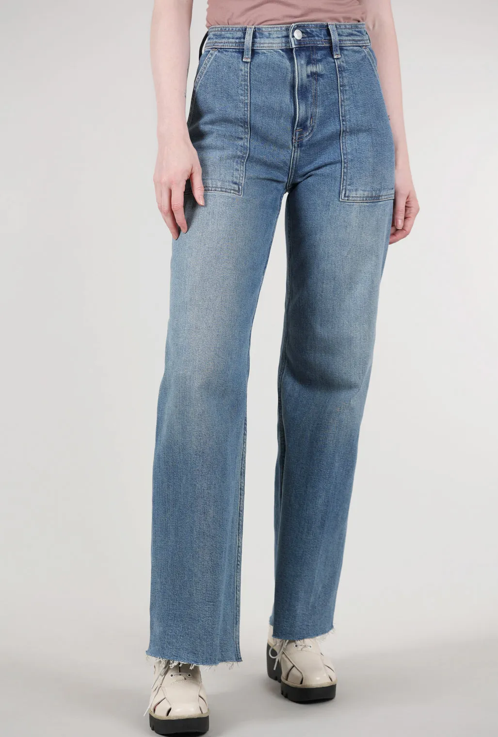 Penny Utility Wide Leg Denim, Canal Casual chic