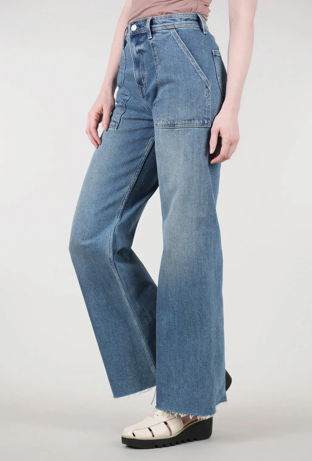 Penny Utility Wide Leg Denim, Canal Casual chic