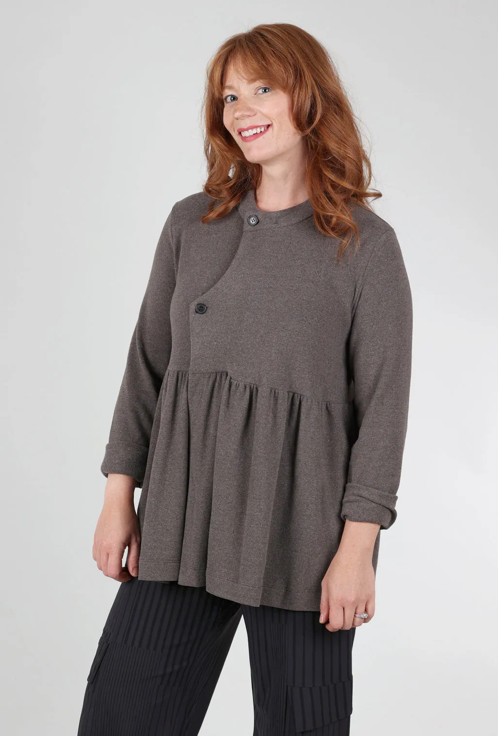 Peplum Cardie, Marrone Thermal Feel