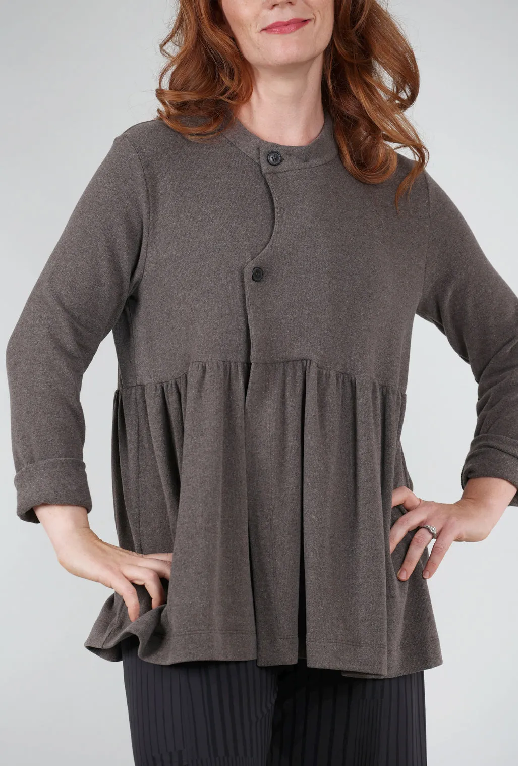 Peplum Cardie, Marrone Thermal Feel