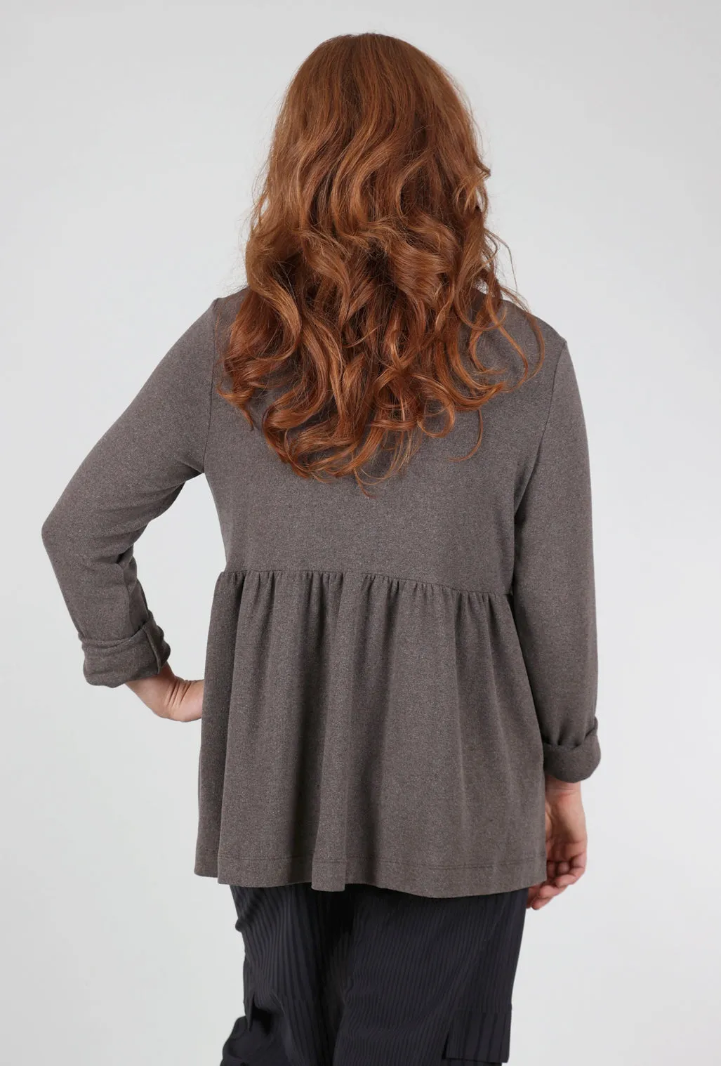 Peplum Cardie, Marrone Thermal Feel