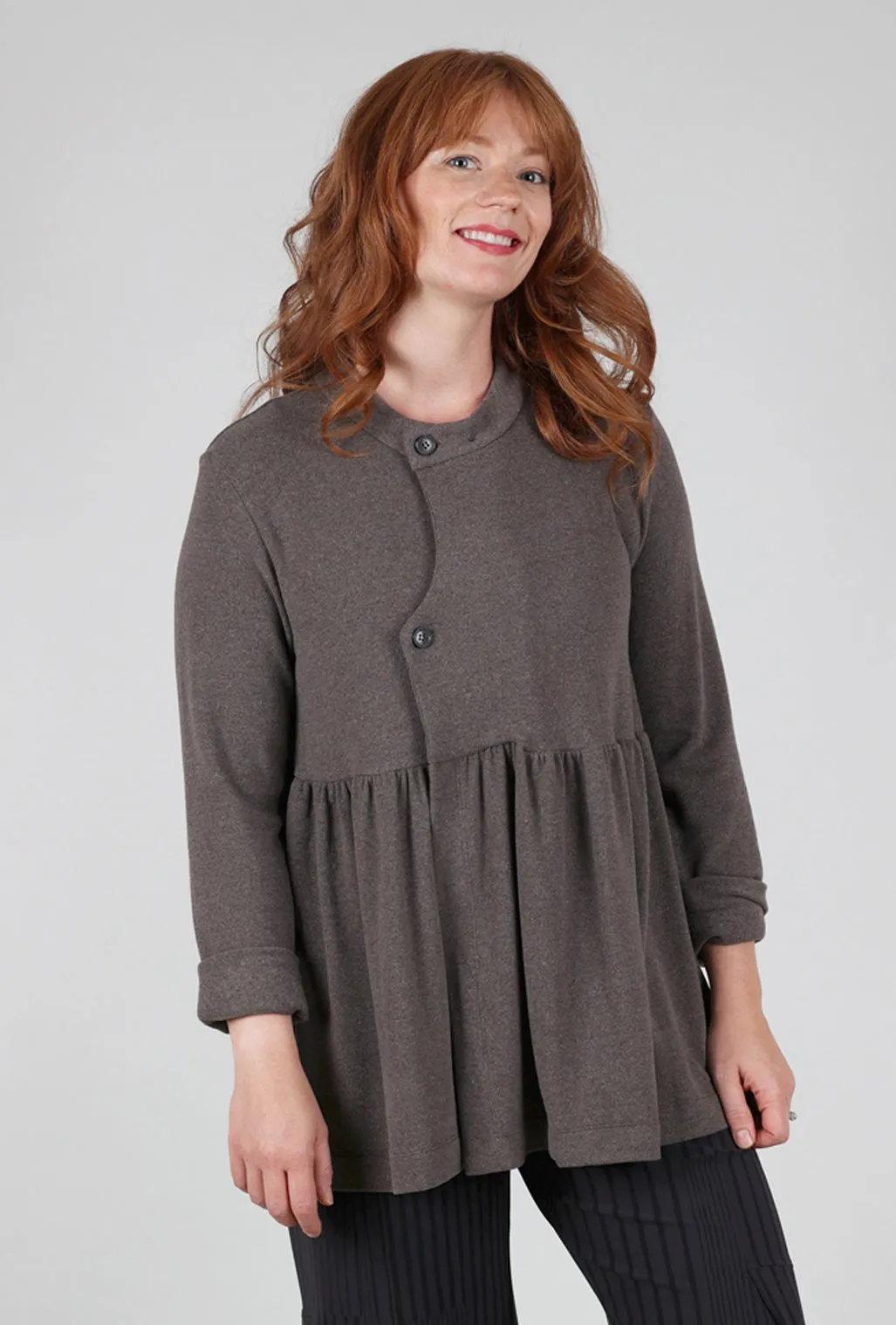 Office Casual Fall Vibes Peplum Cardie, Marrone