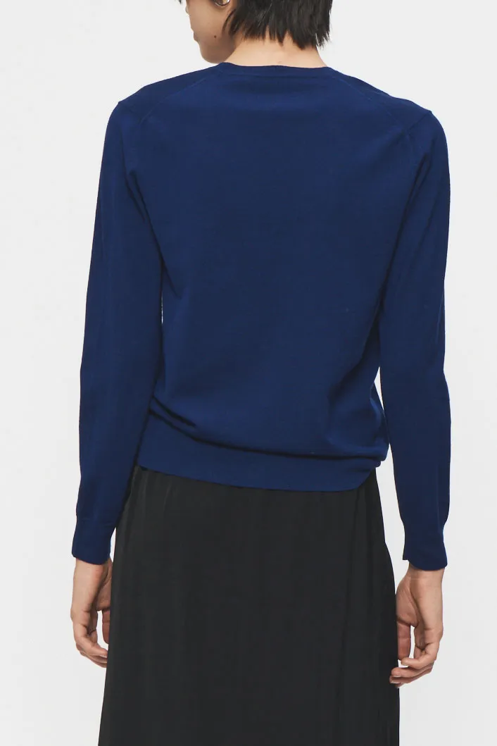 Perfect Blue V Knit Long Sleeve