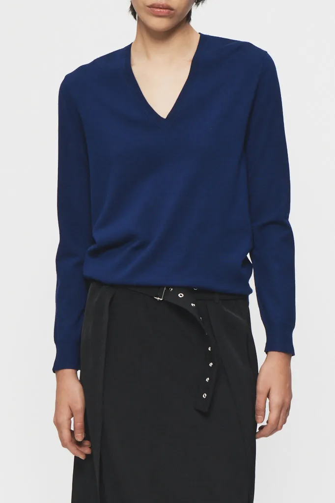 Perfect Blue V Knit Long Sleeve