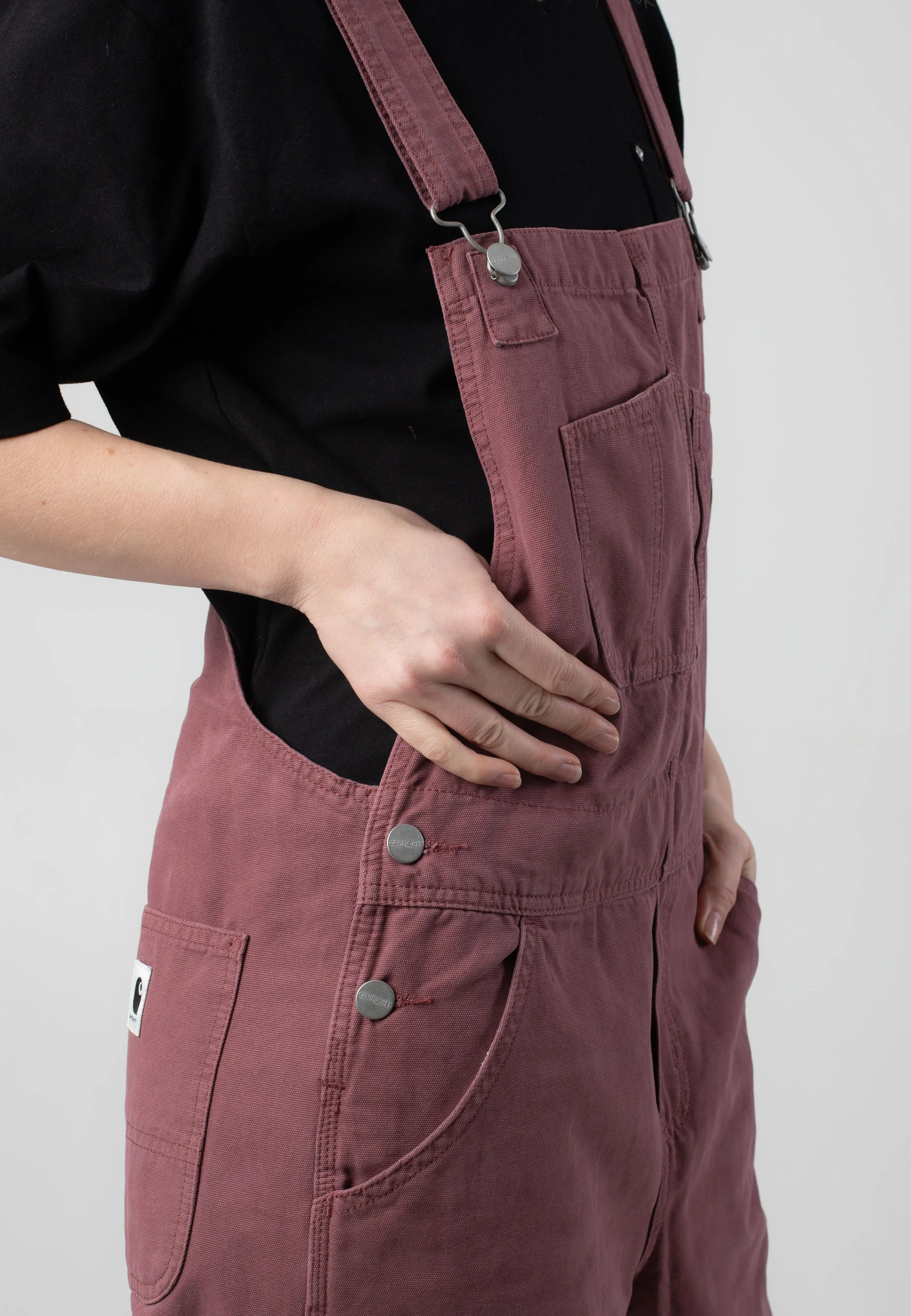 Perfect Look Carhartt WIP - W' Bib Overall Straight Stone Canvas Dusky Pink - Dungarees