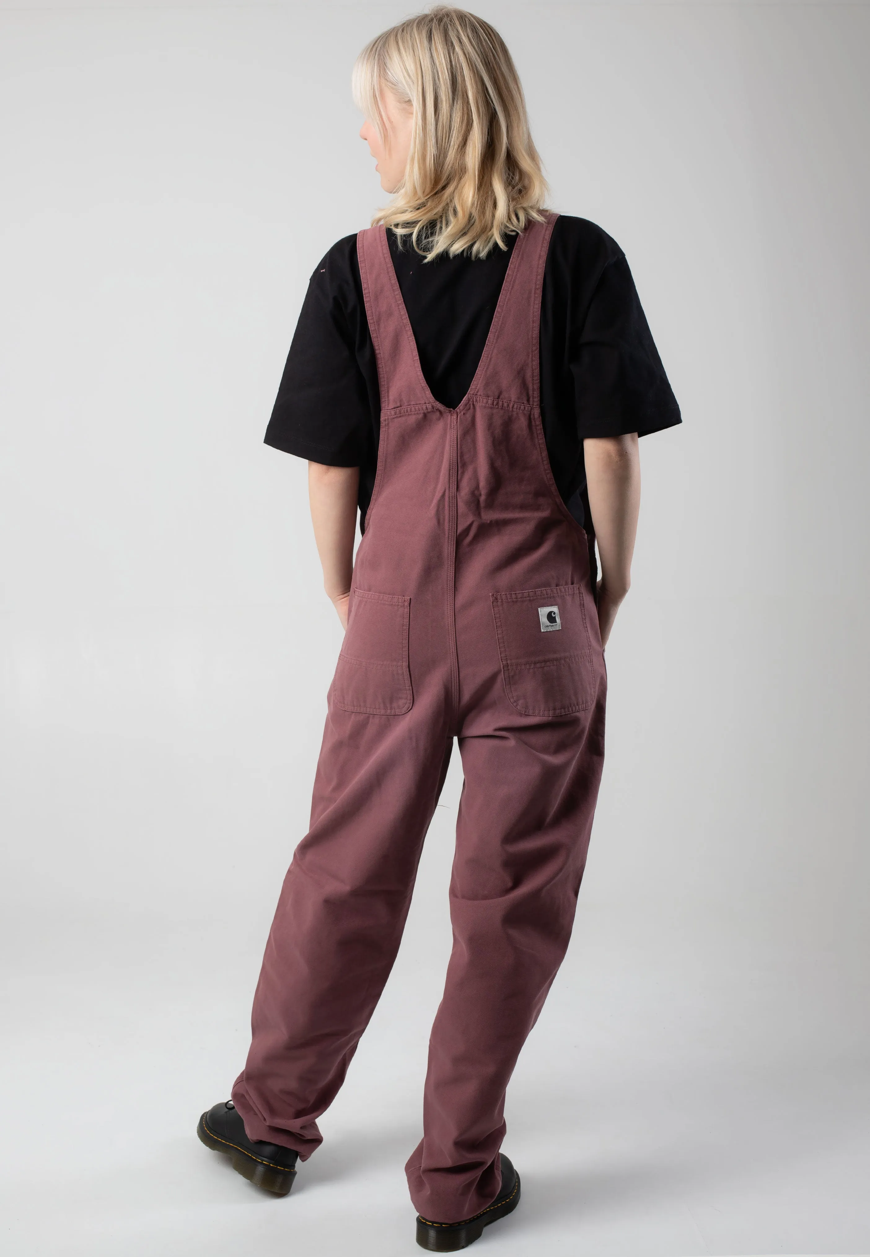 Perfect Look Carhartt WIP - W' Bib Overall Straight Stone Canvas Dusky Pink - Dungarees