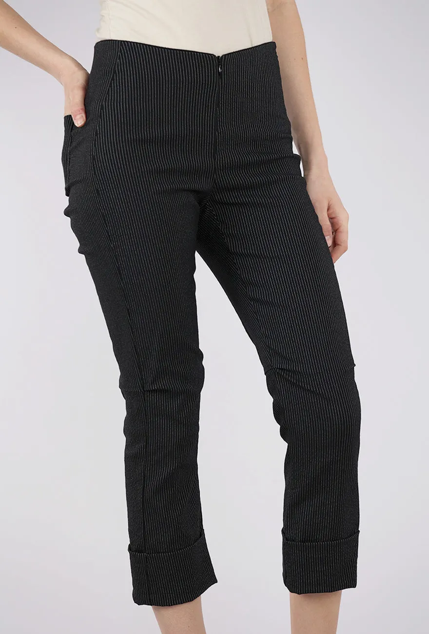Perfect Look Verona Crop Pant, Black Stripe