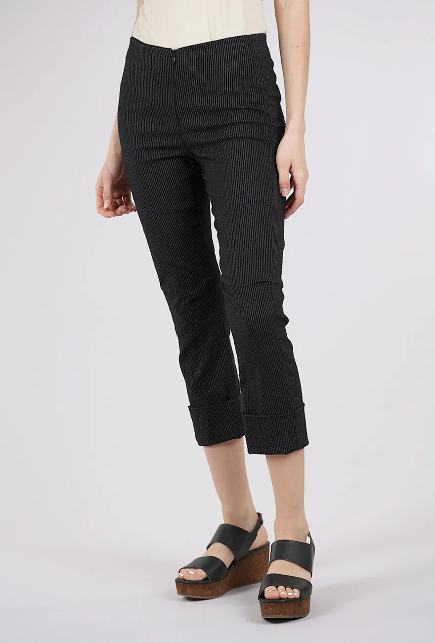 Perfect Look Verona Crop Pant, Black Stripe