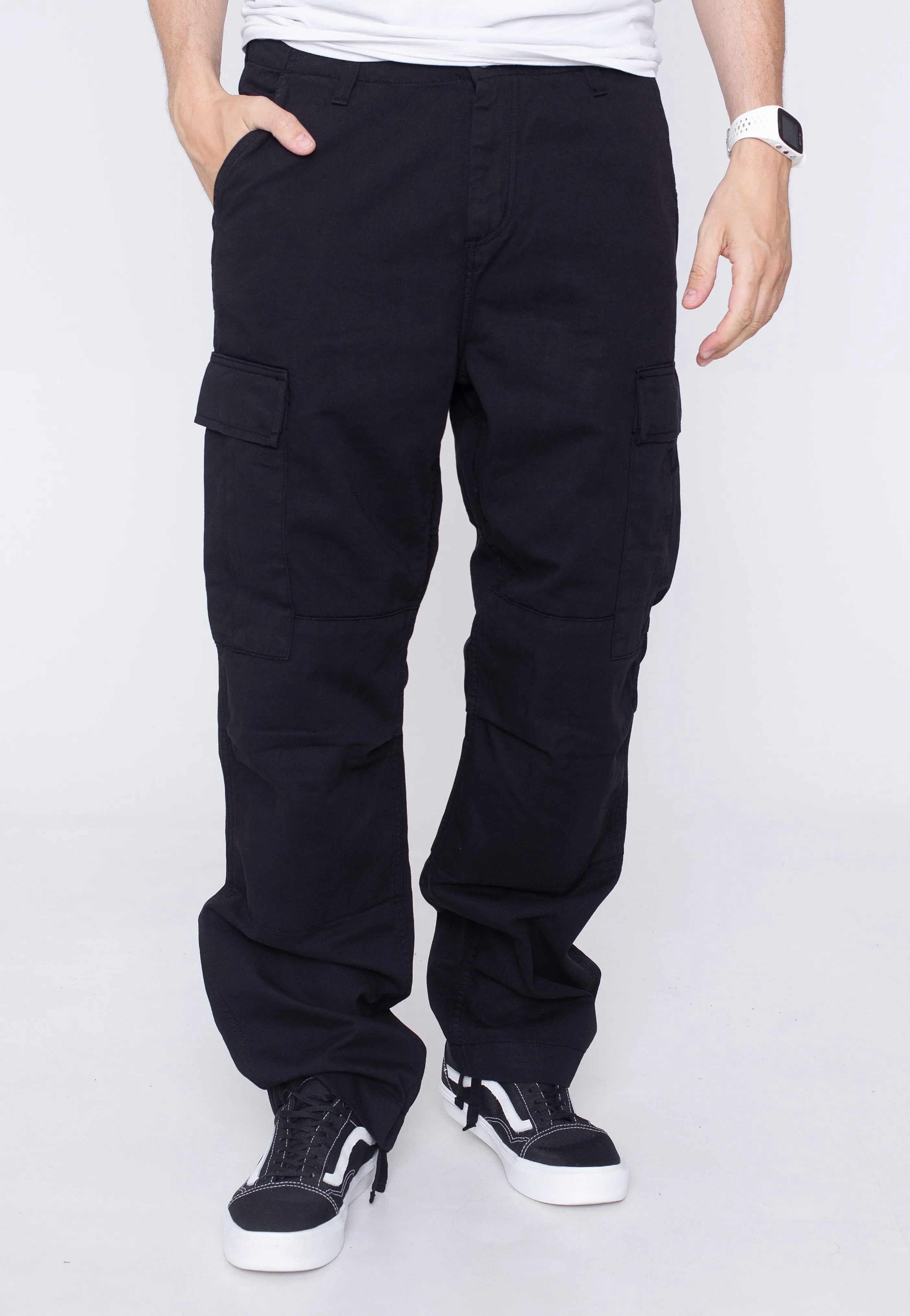 Transitional Style Carhartt WIP - Regular Cargo Garment Dyed Black - Pants