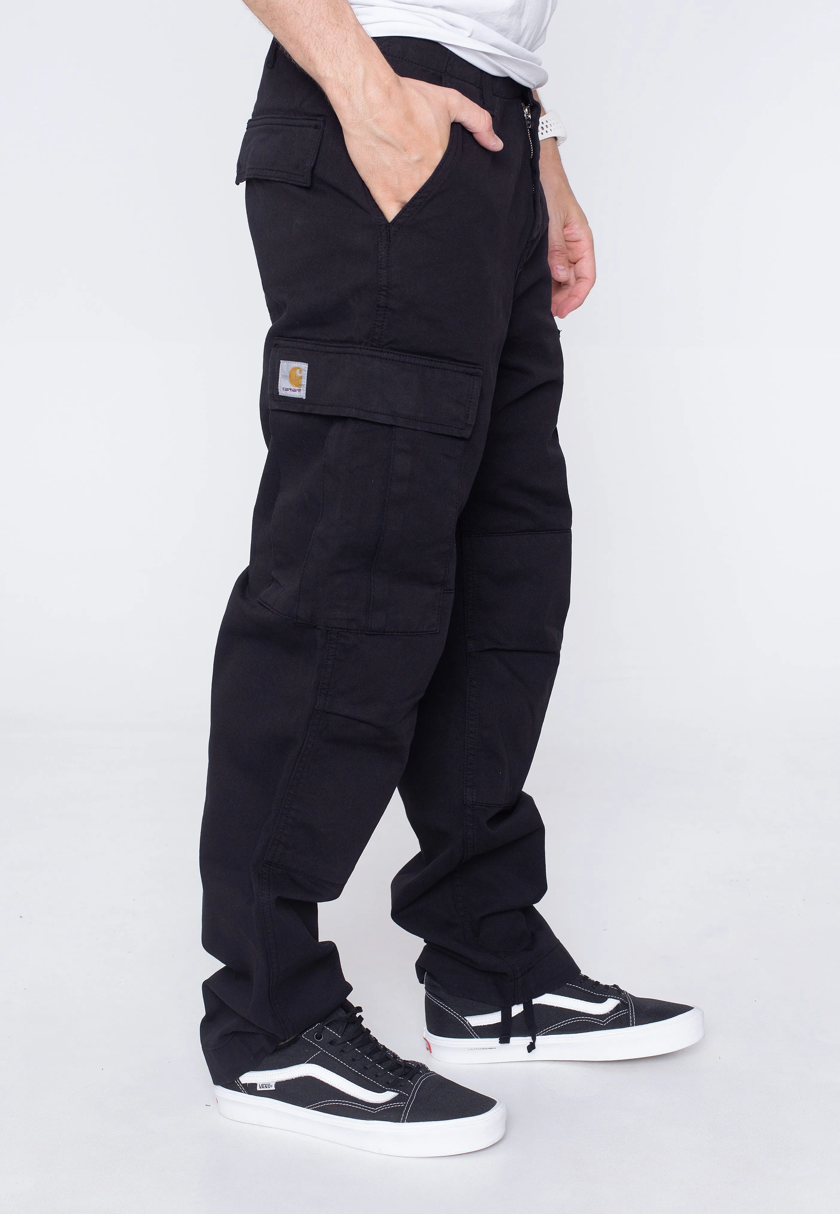 Perfect Stretch Carhartt WIP - Regular Cargo Garment Dyed Black - Pants