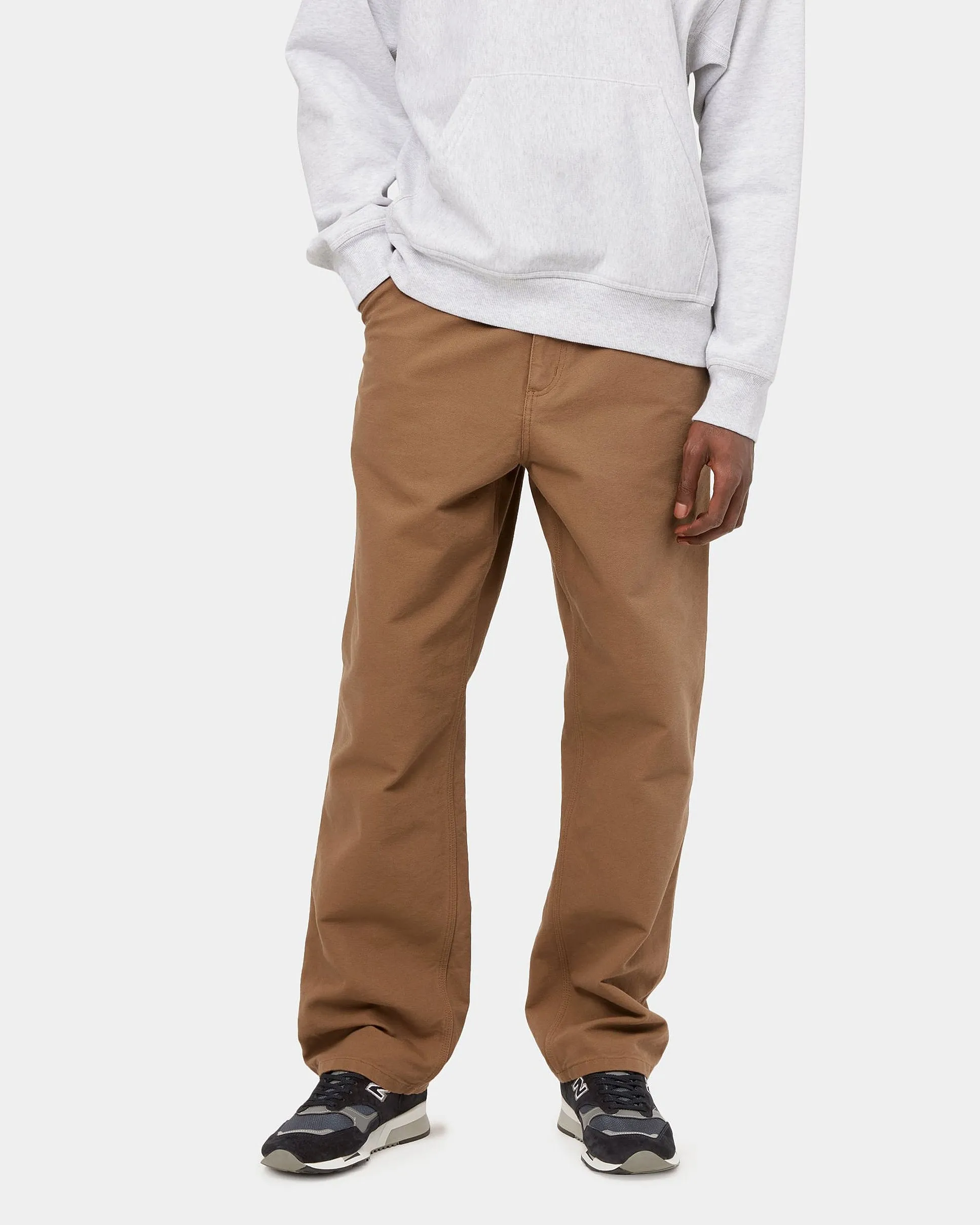 Carhartt WIP Single Knee Pant Relaxed Fit Canvas Trousers - Hamilton Brown Rinsed | Carhartt WIP Chinos & Non-Denim Pants | JEANSTORE