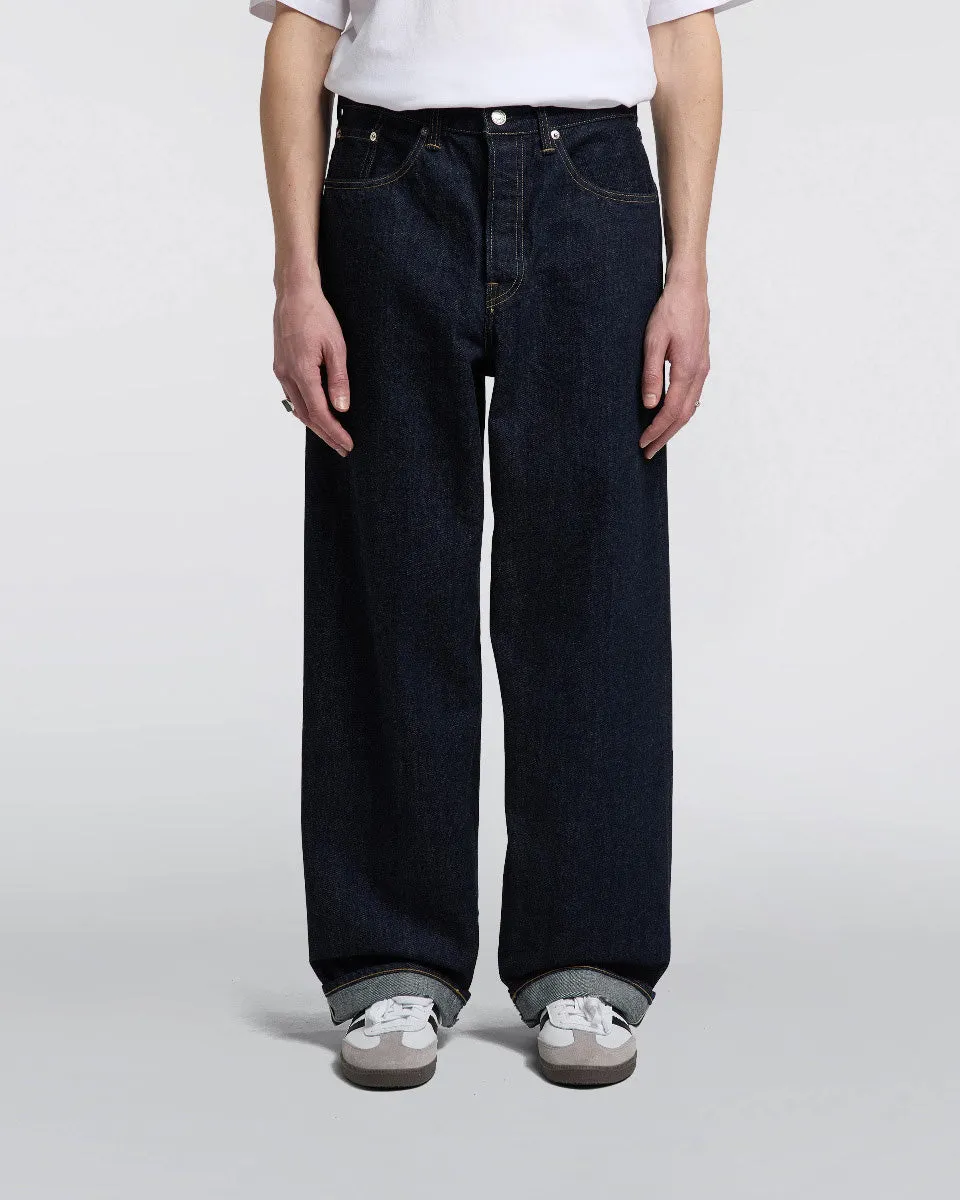 Edwin Made In Japan Wide Pant Loose Mens Jeans - 14oz Kurabo Recycled Red Selvage Denim / Blue Rinsed | Edwin Jeans | JEANSTORE