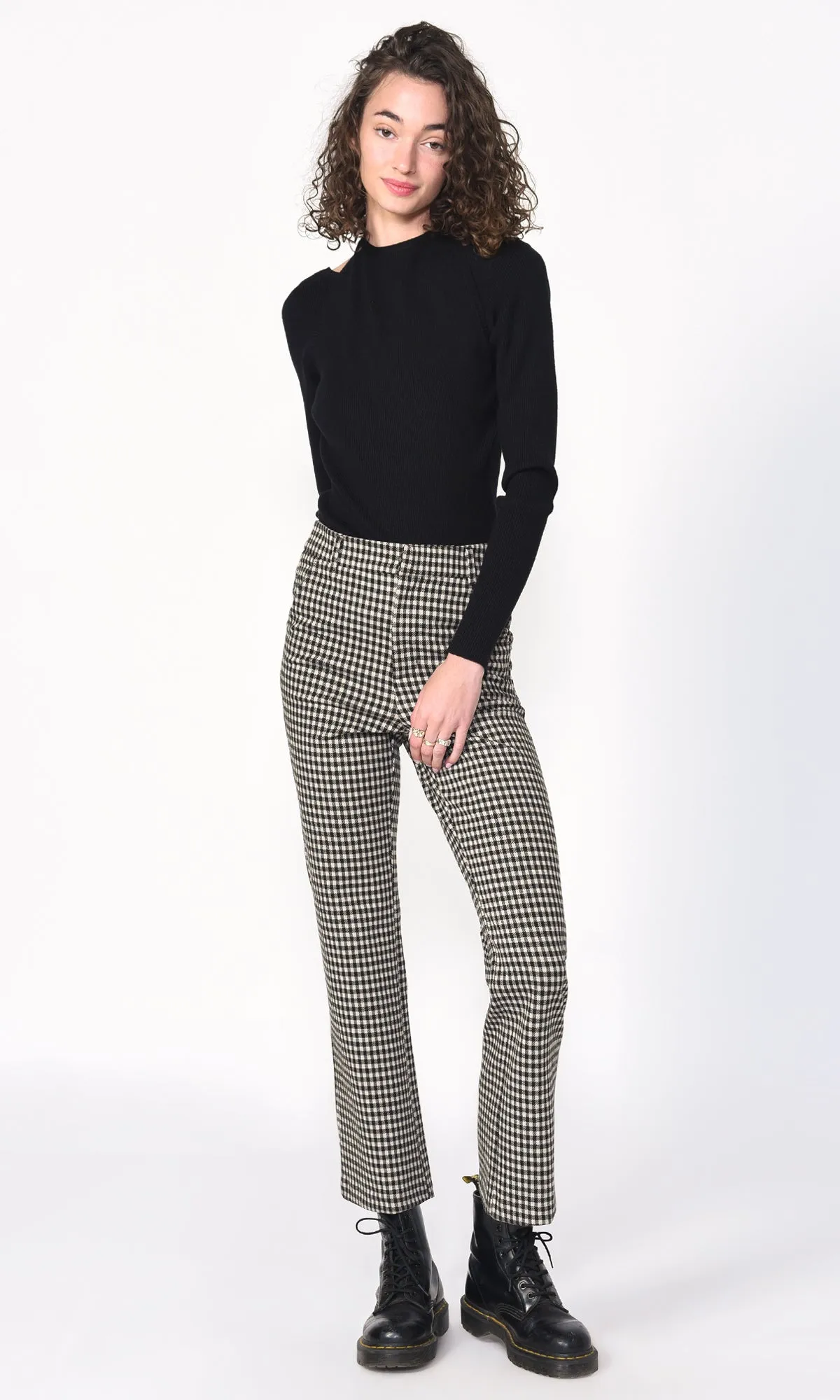 Philly Check Ponti Trousers Soft Touch