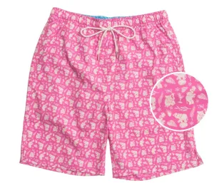 Pink Elephants: Swim Trunks - Pink Stretch waistband Blazer