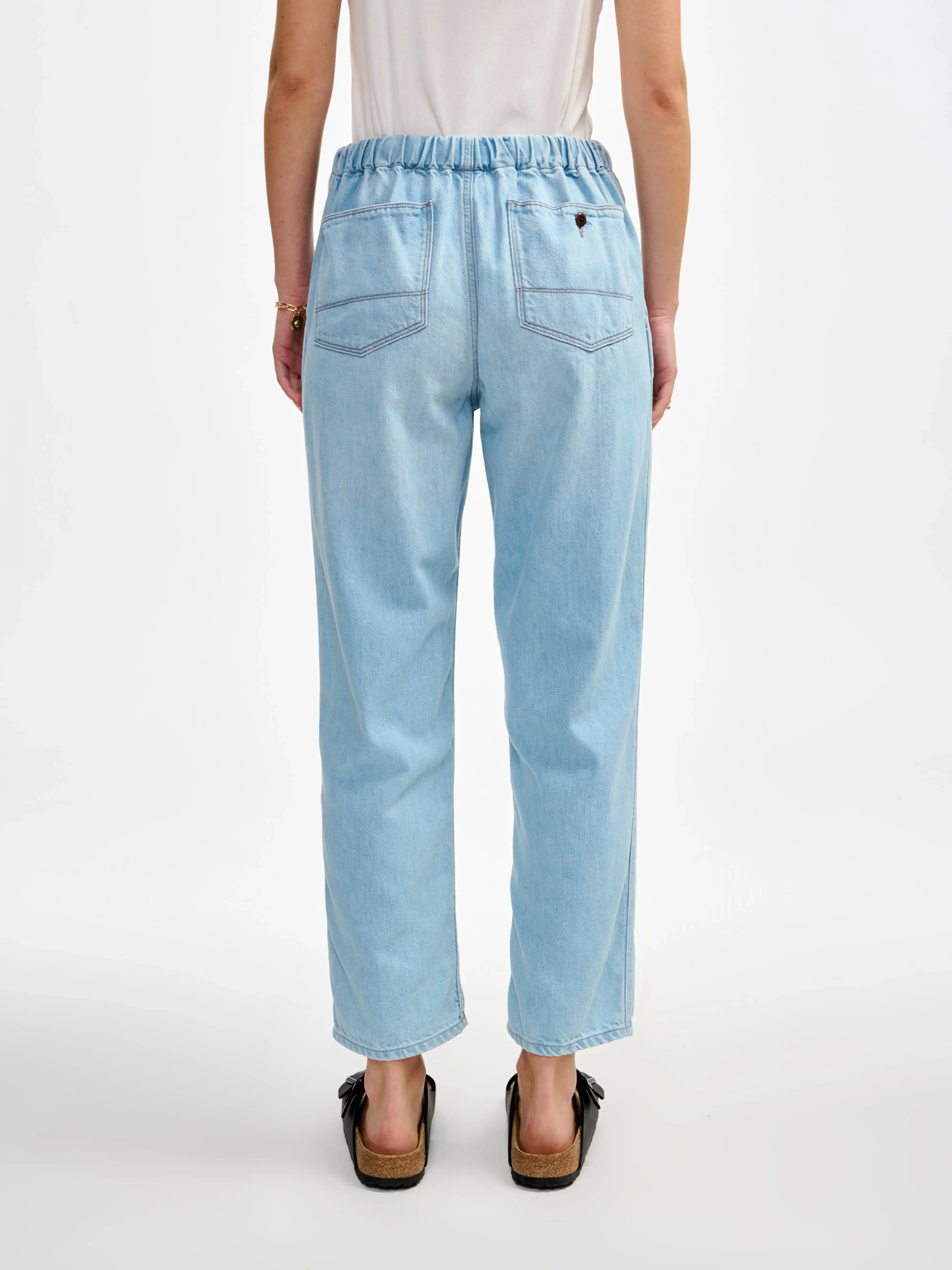 Pizzy relaxed trousers (241 / W / LT BLUE BLEACH) Durable Material