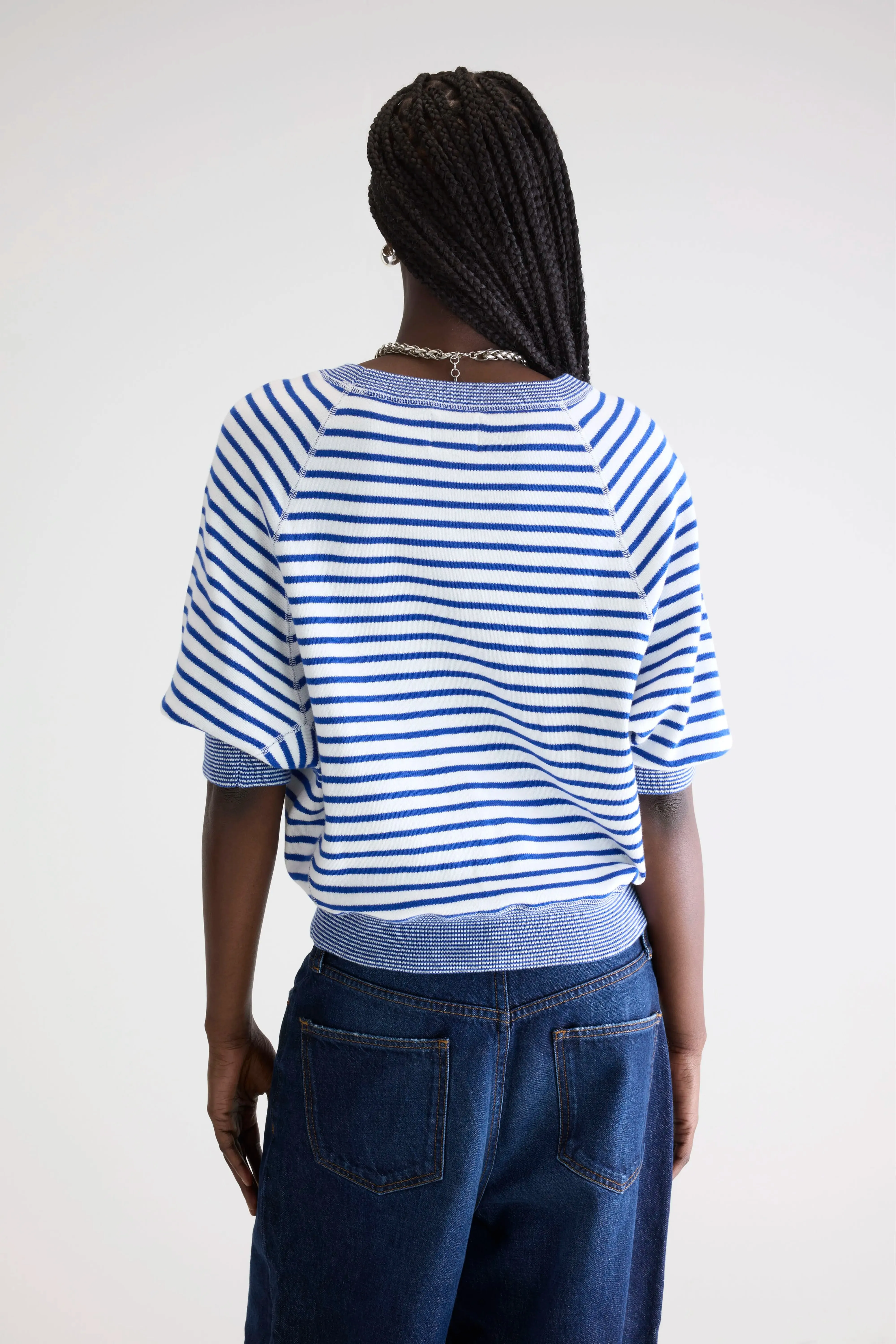 Plain styles Anglet crew-neck sweater (242 / W / STRIPE A)