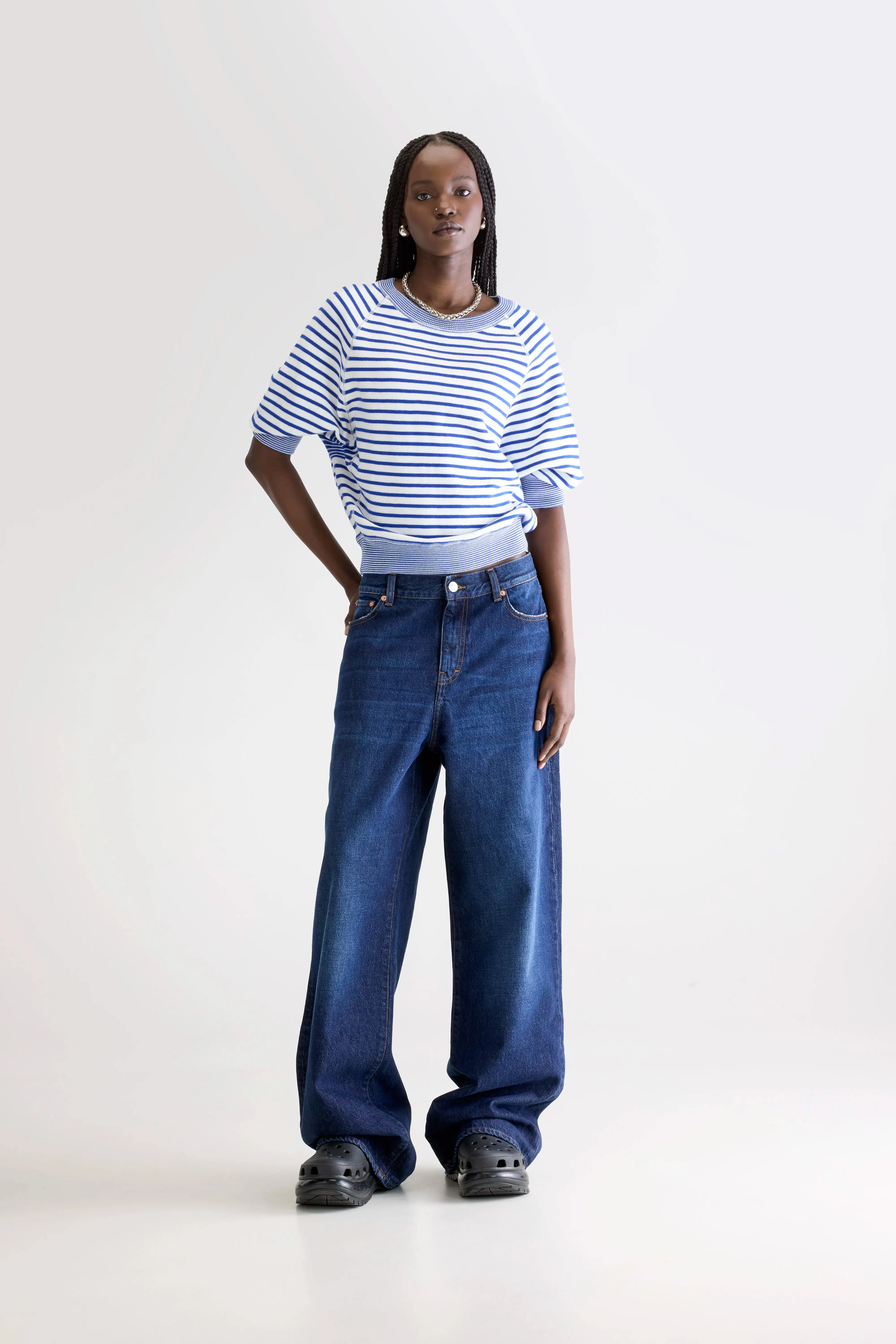 Plain styles Anglet crew-neck sweater (242 / W / STRIPE A)