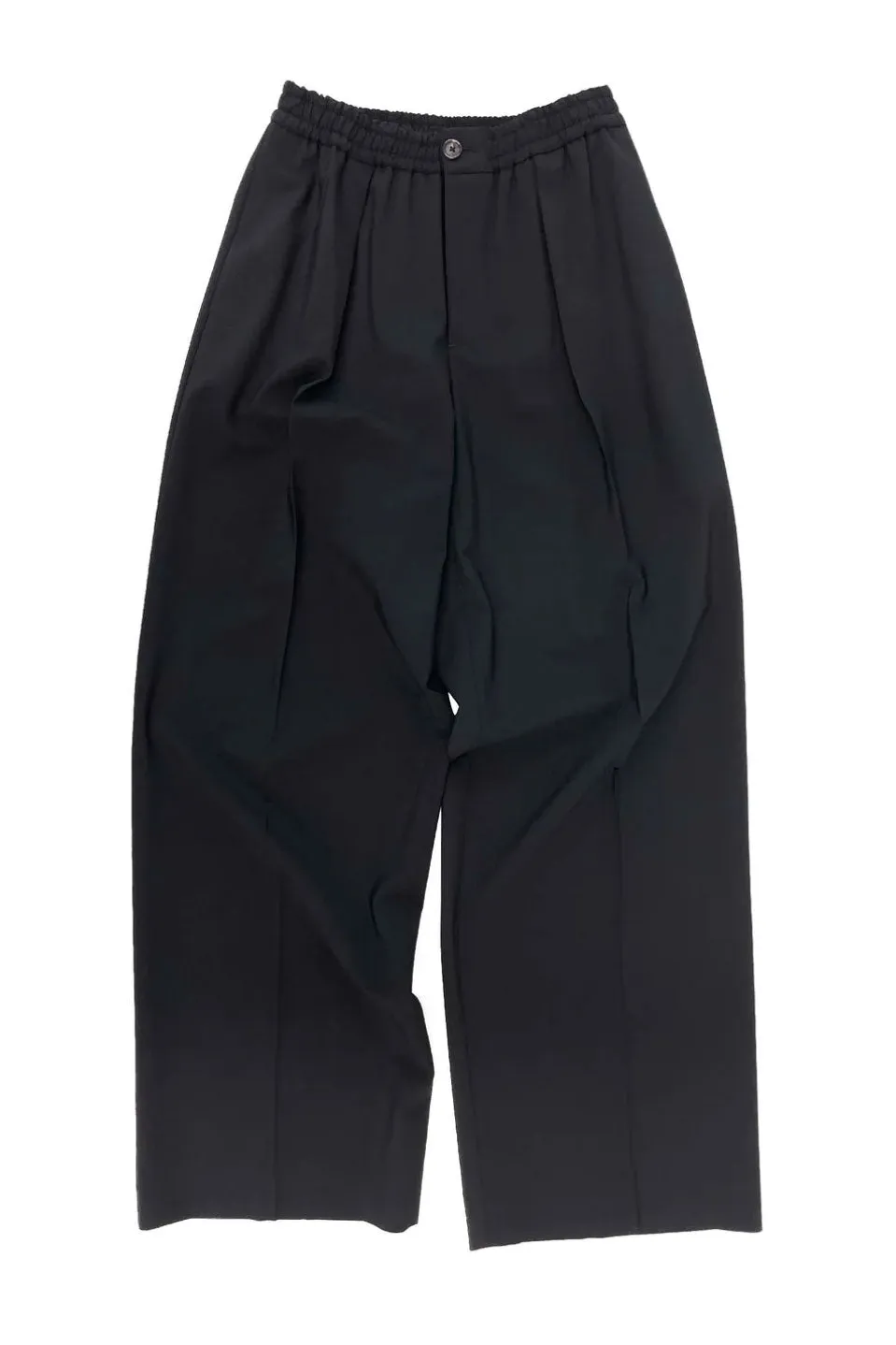 Relaxed Aesthetic Pleated Black Pull On Pant