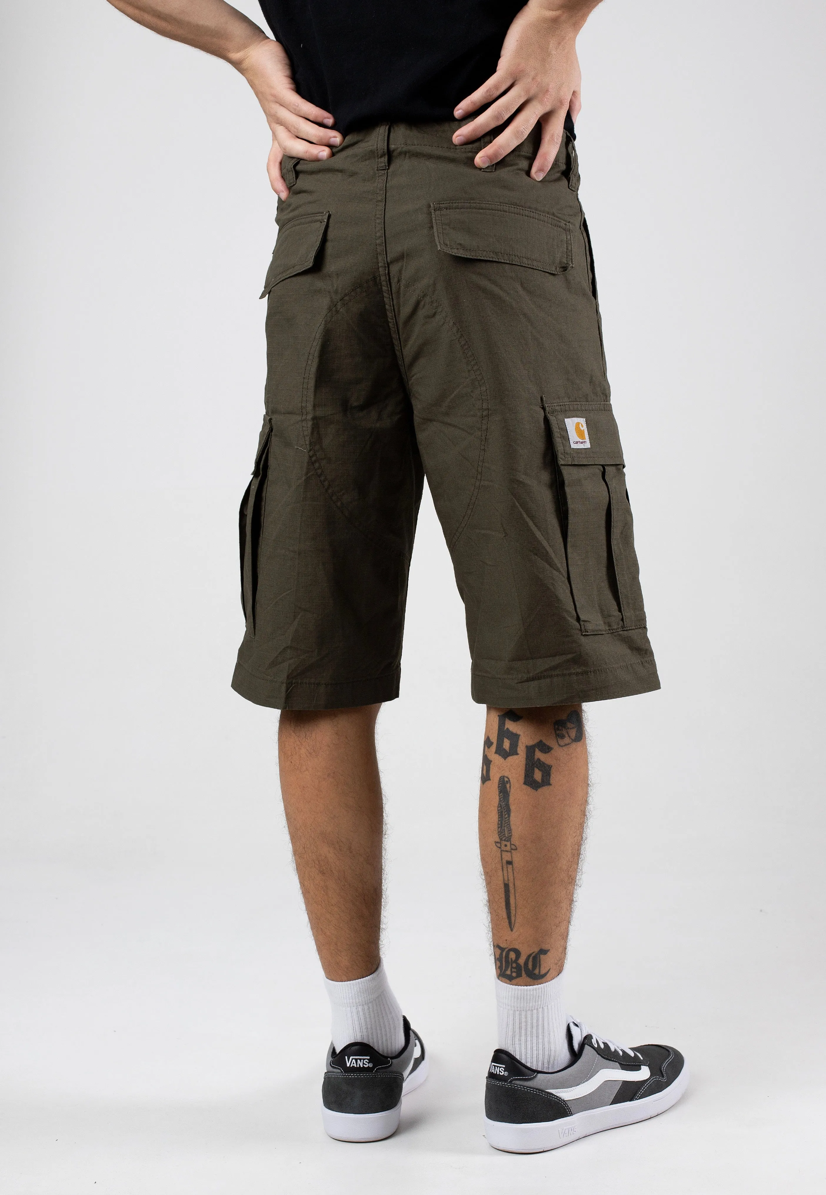 Pleated front Carhartt WIP - Regular Rinsed Cypress - Shorts