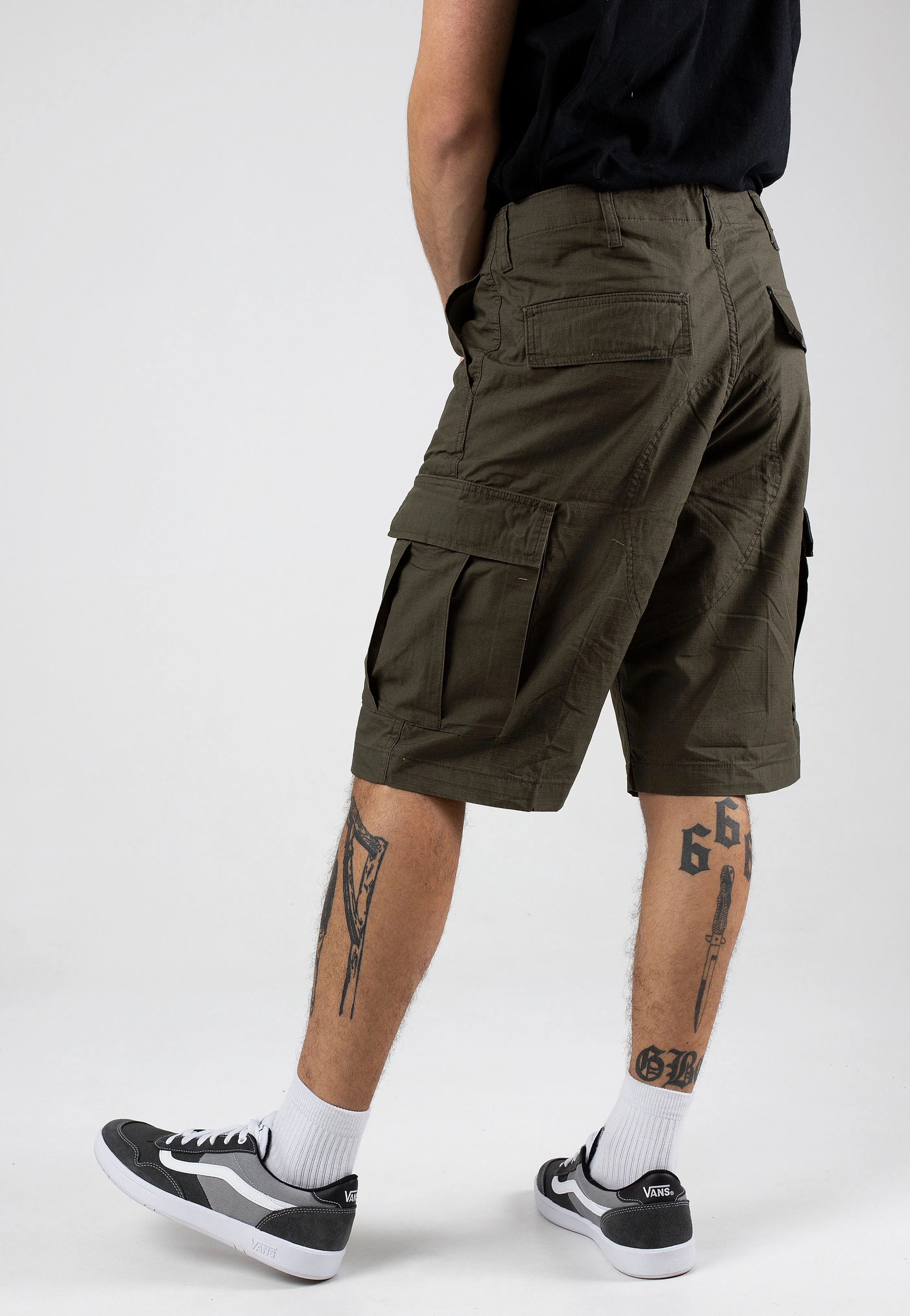 Pleated front Carhartt WIP - Regular Rinsed Cypress - Shorts