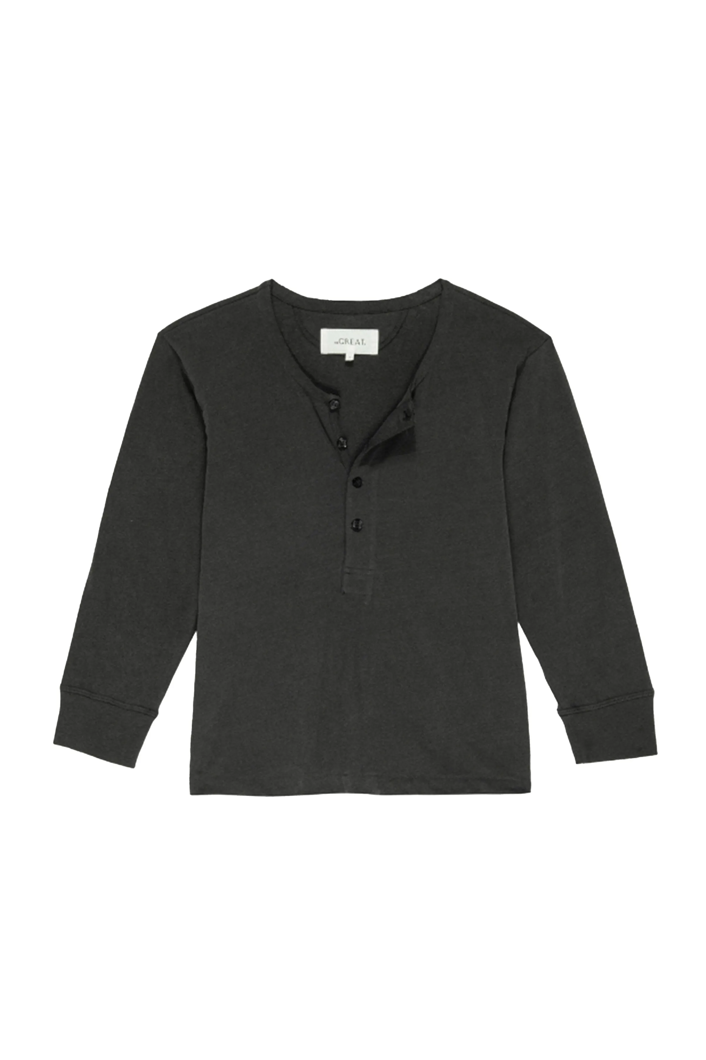 Weekend Comfort Plunge Black Henley