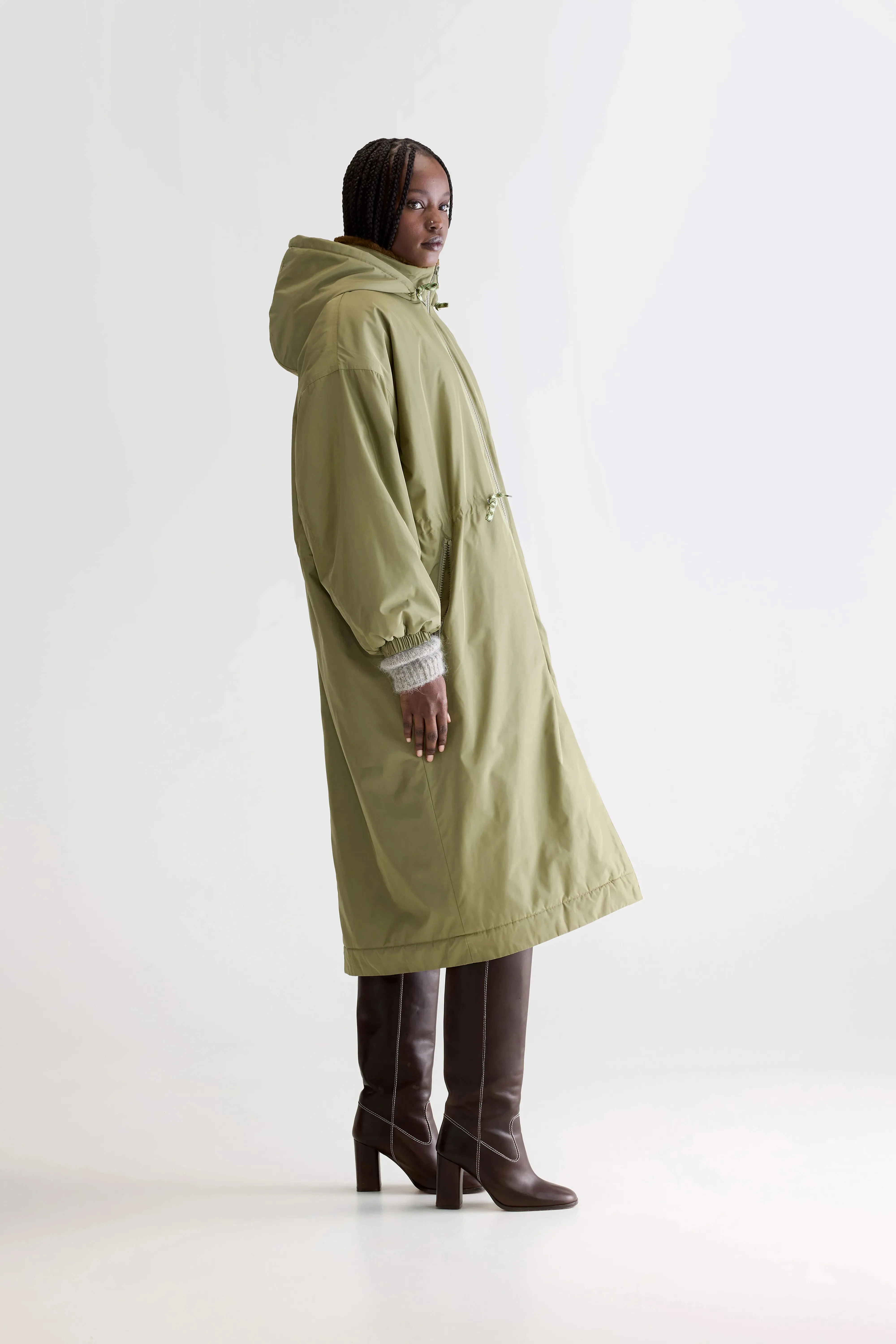 Plush comfort Hosfo hooded coat (252 / W / JEEP)
