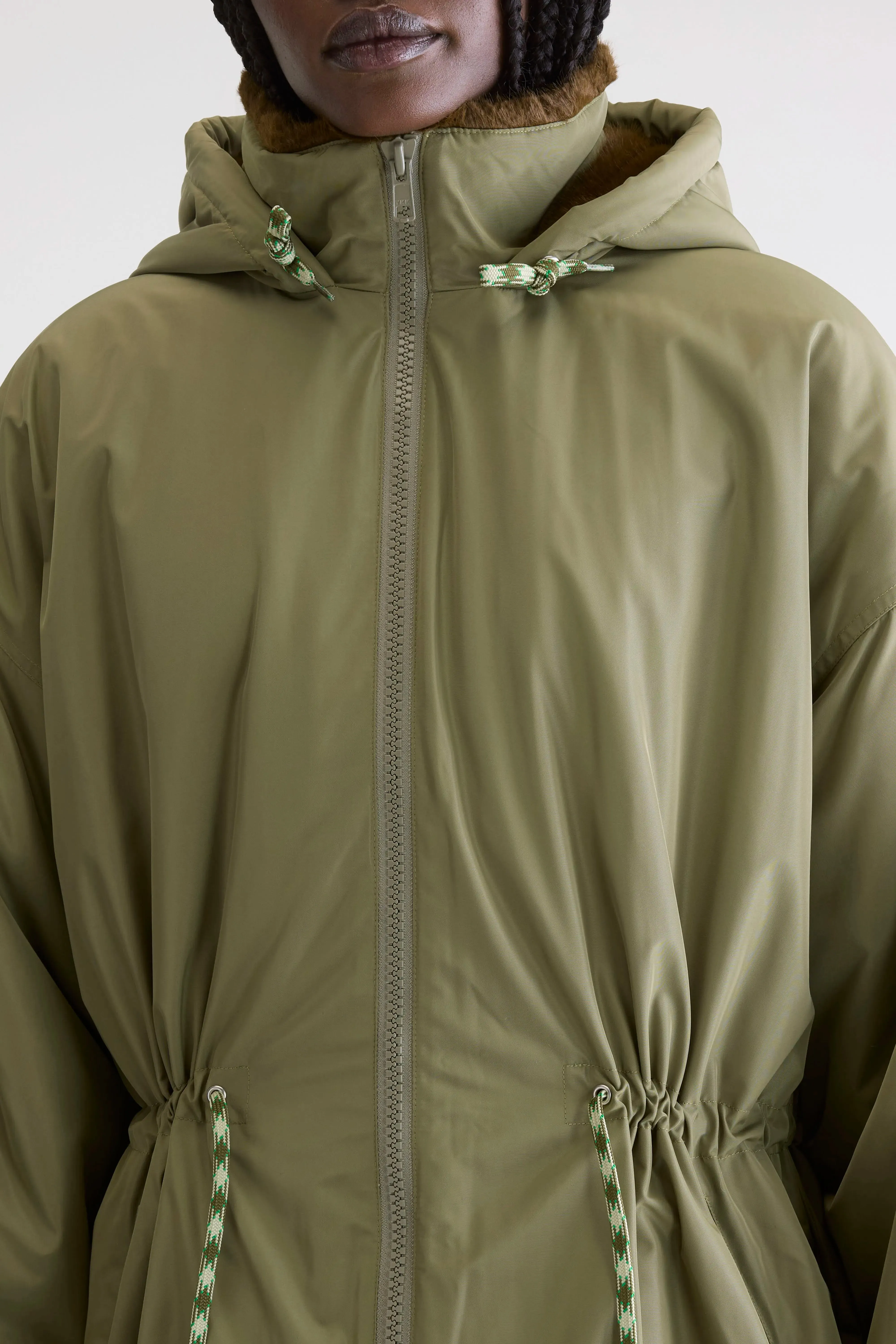 Plush comfort Hosfo hooded coat (252 / W / JEEP)