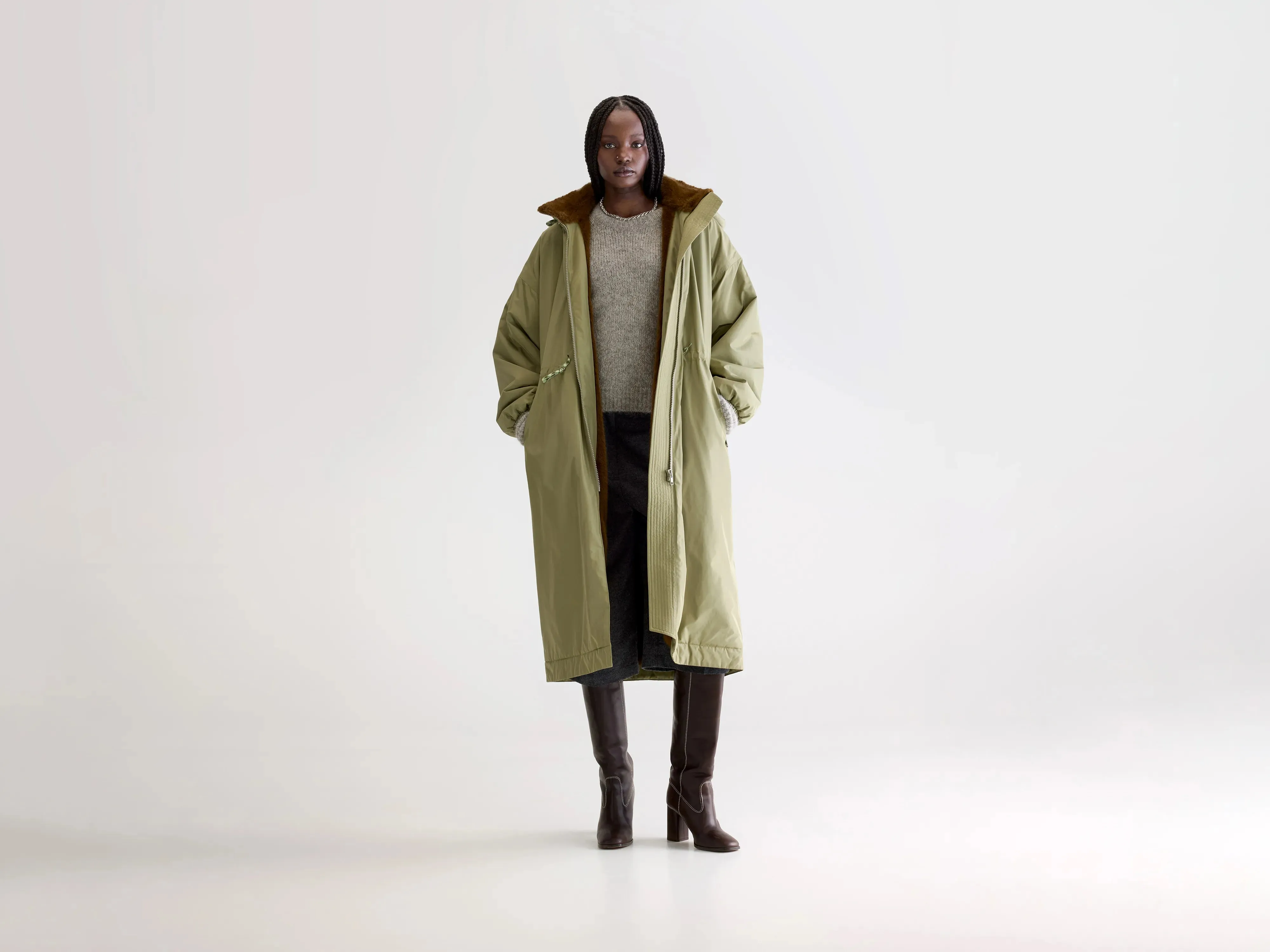 Hosfo hooded coat (252 / W / JEEP) Rainy Day