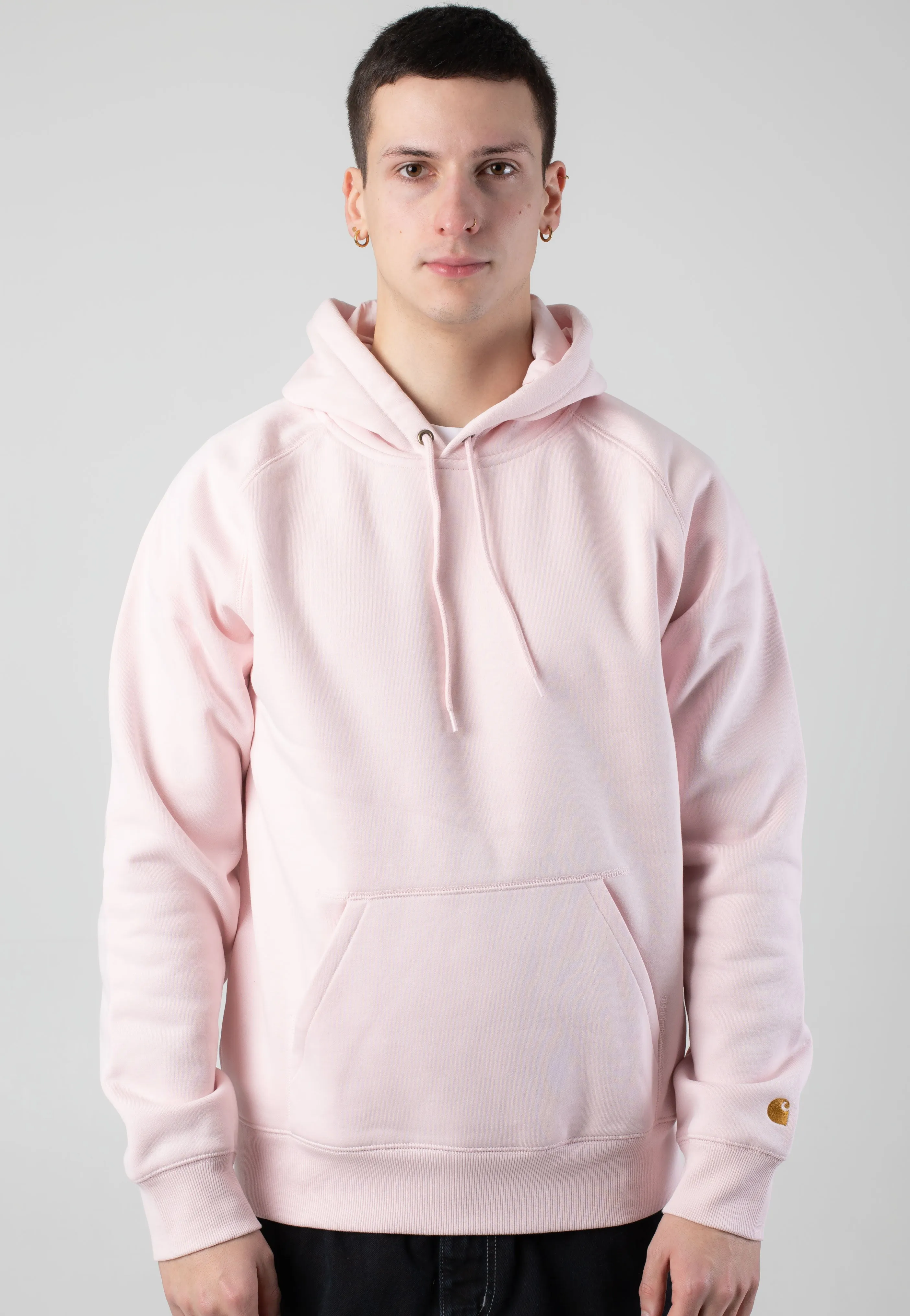 Pocket Design Carhartt WIP - Hooded Chase Air Pink/Gold - Hoodie