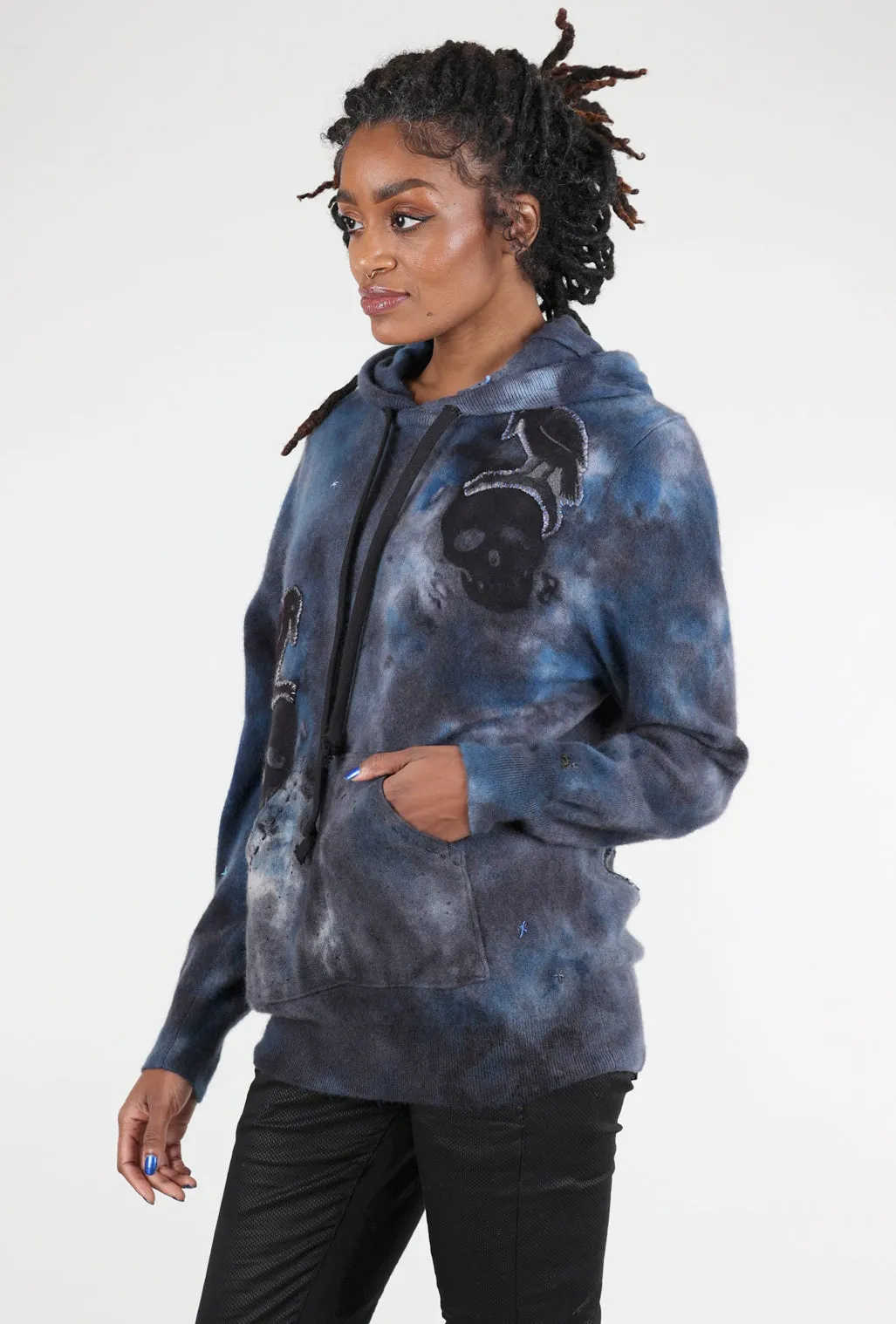 Poe Cashmere Hoodie, Smoke Winter Cold-resistant