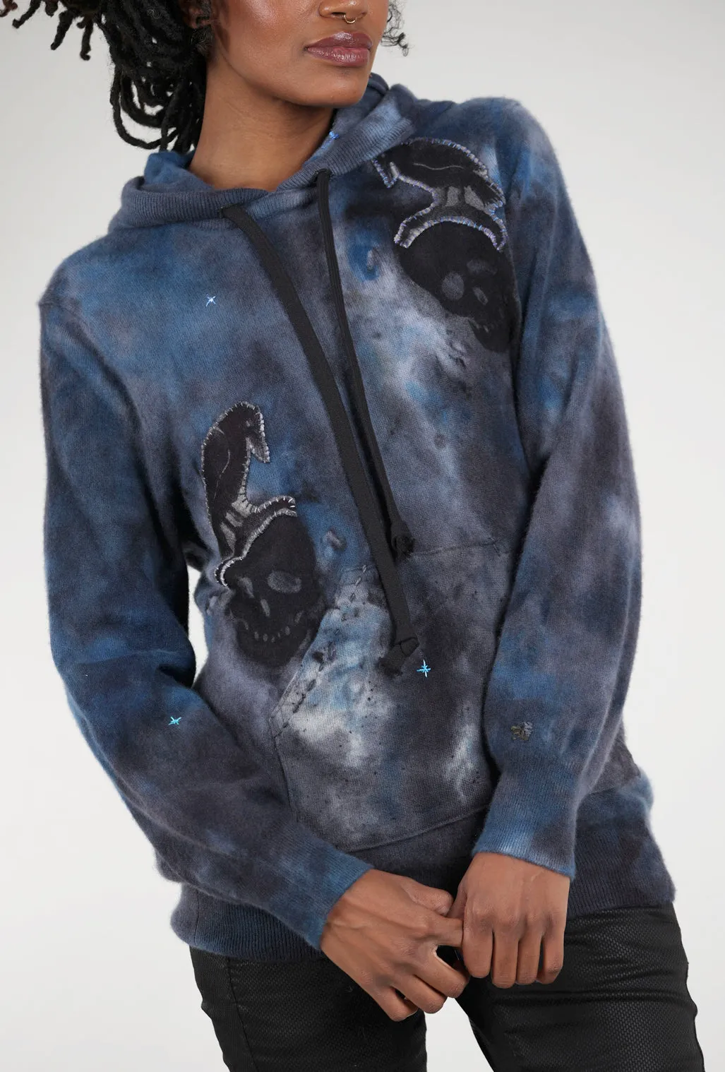 Poe Cashmere Hoodie, Smoke Winter Cold-resistant