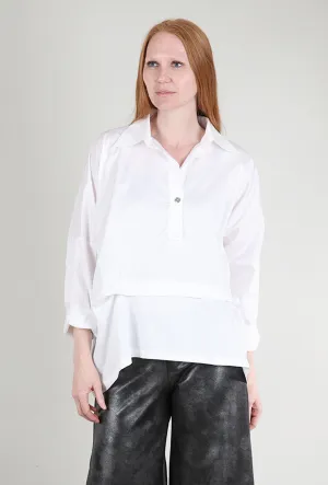 Polished Cotton Tuck Top, White Odor Resistant Spring Break