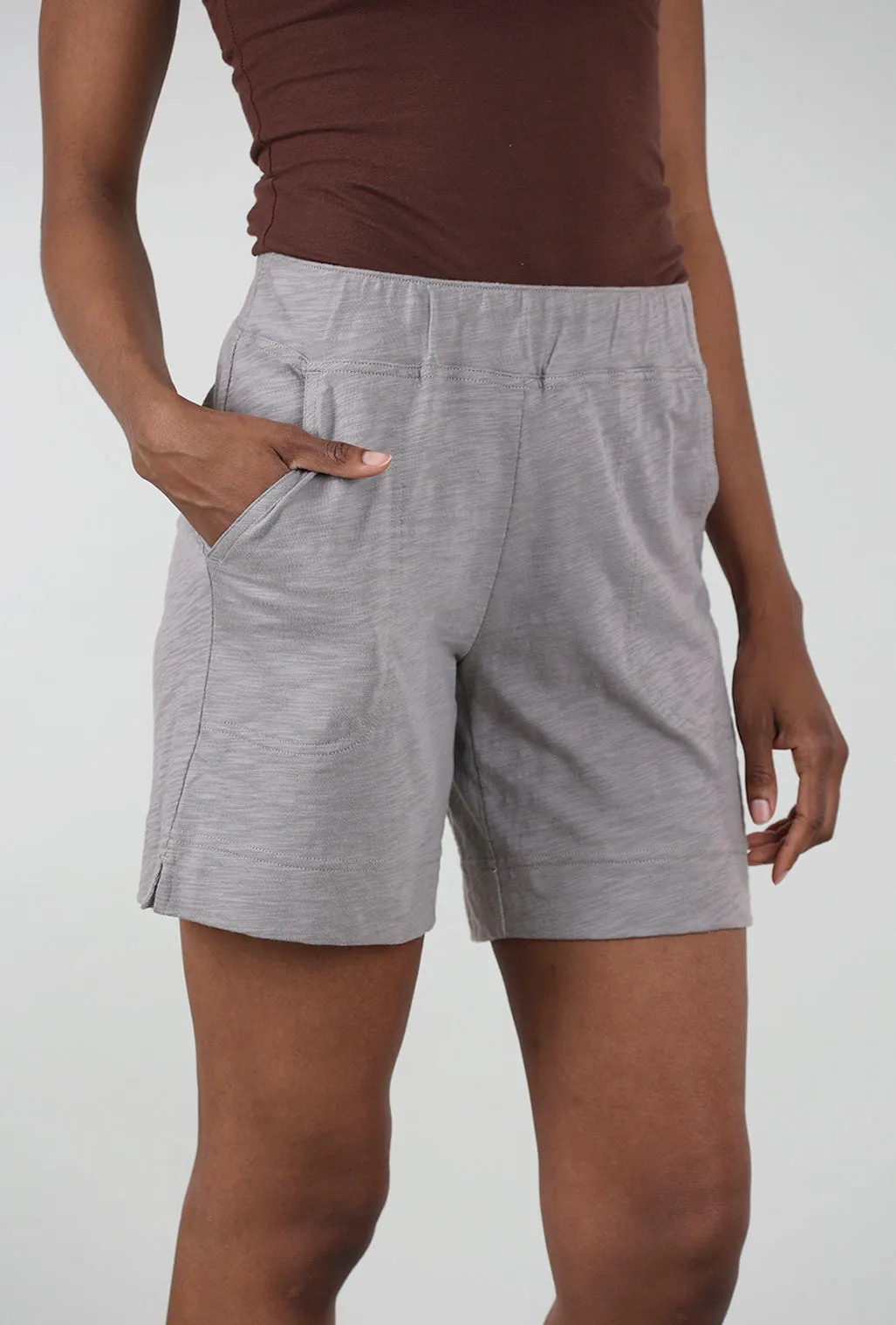 Polished Form Cotton Slub Short, Fog
