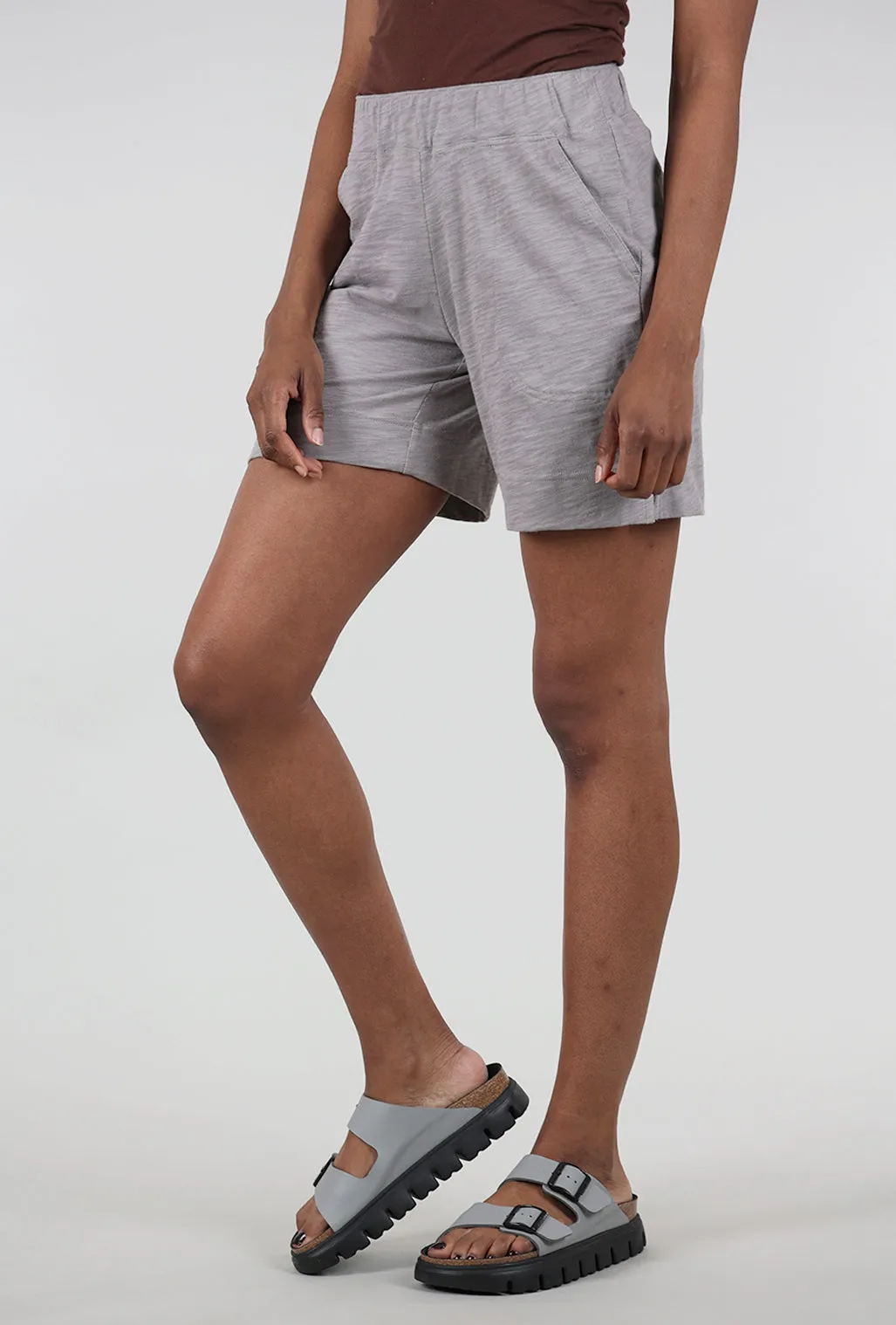 Polished Form Cotton Slub Short, Fog
