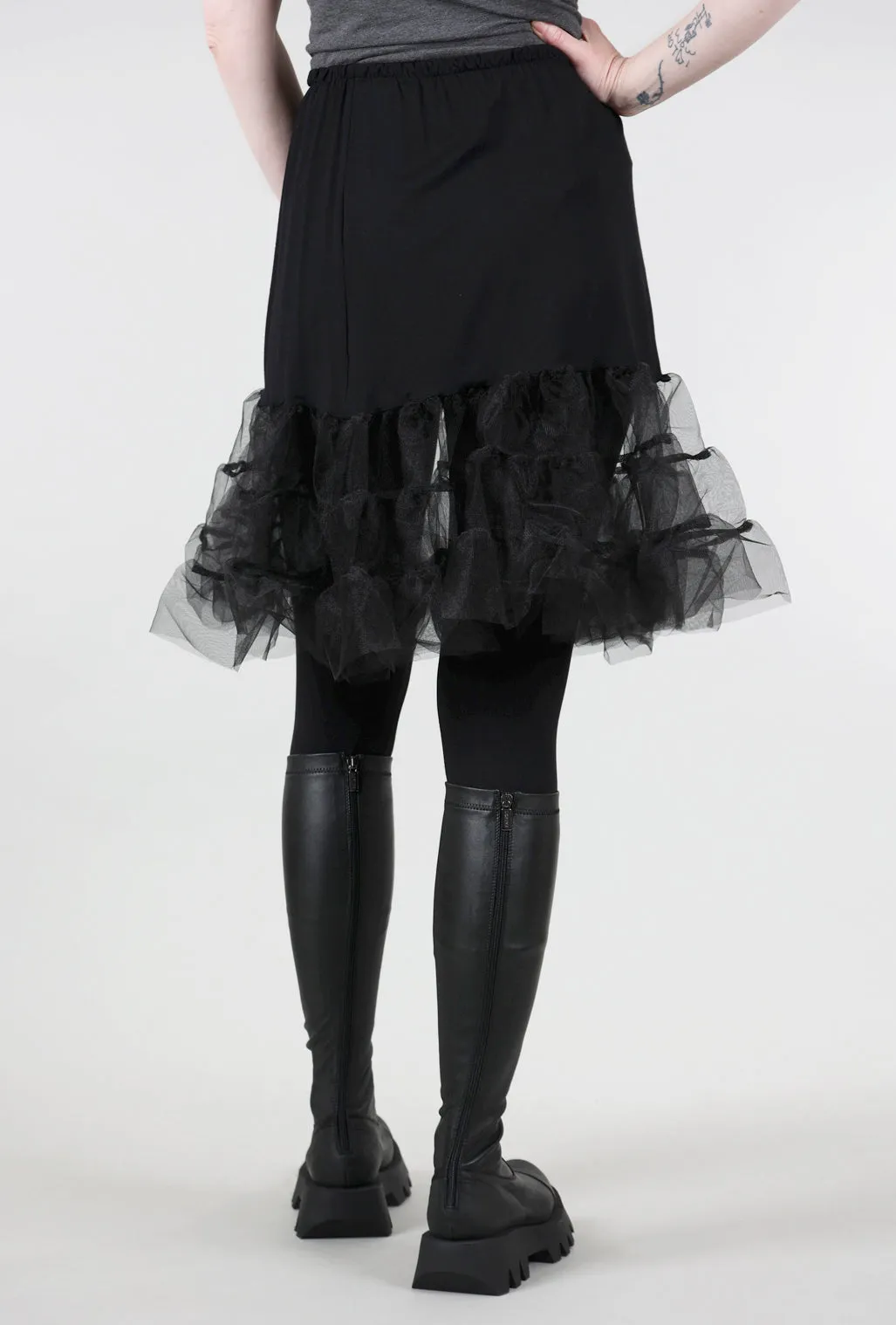 Polka Dots Tutu Layer Skirt, Black