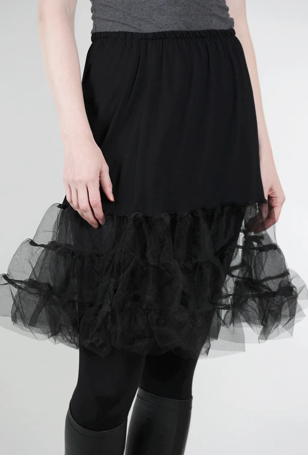Polka Dots Tutu Layer Skirt, Black