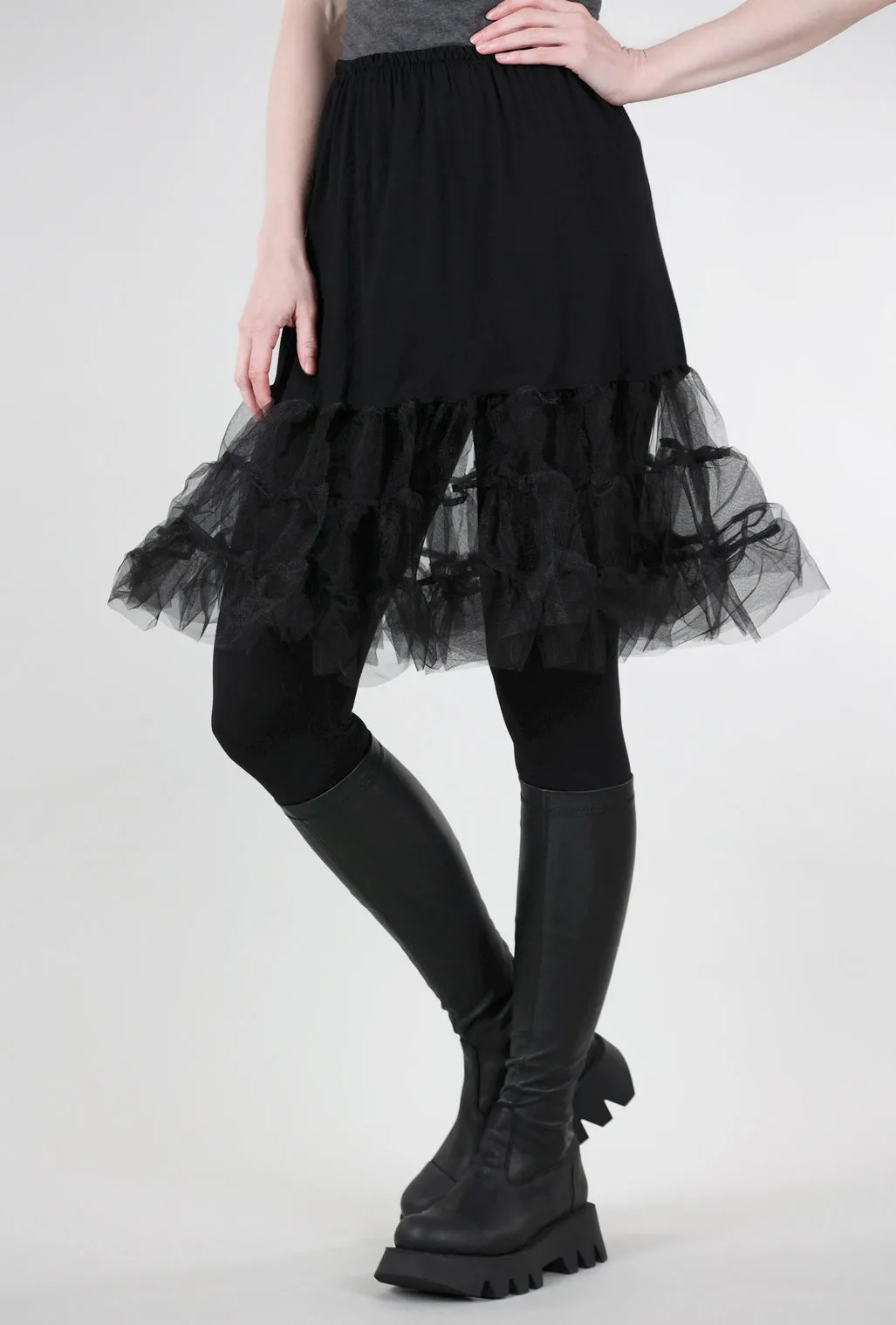 Polka Dots Tutu Layer Skirt, Black