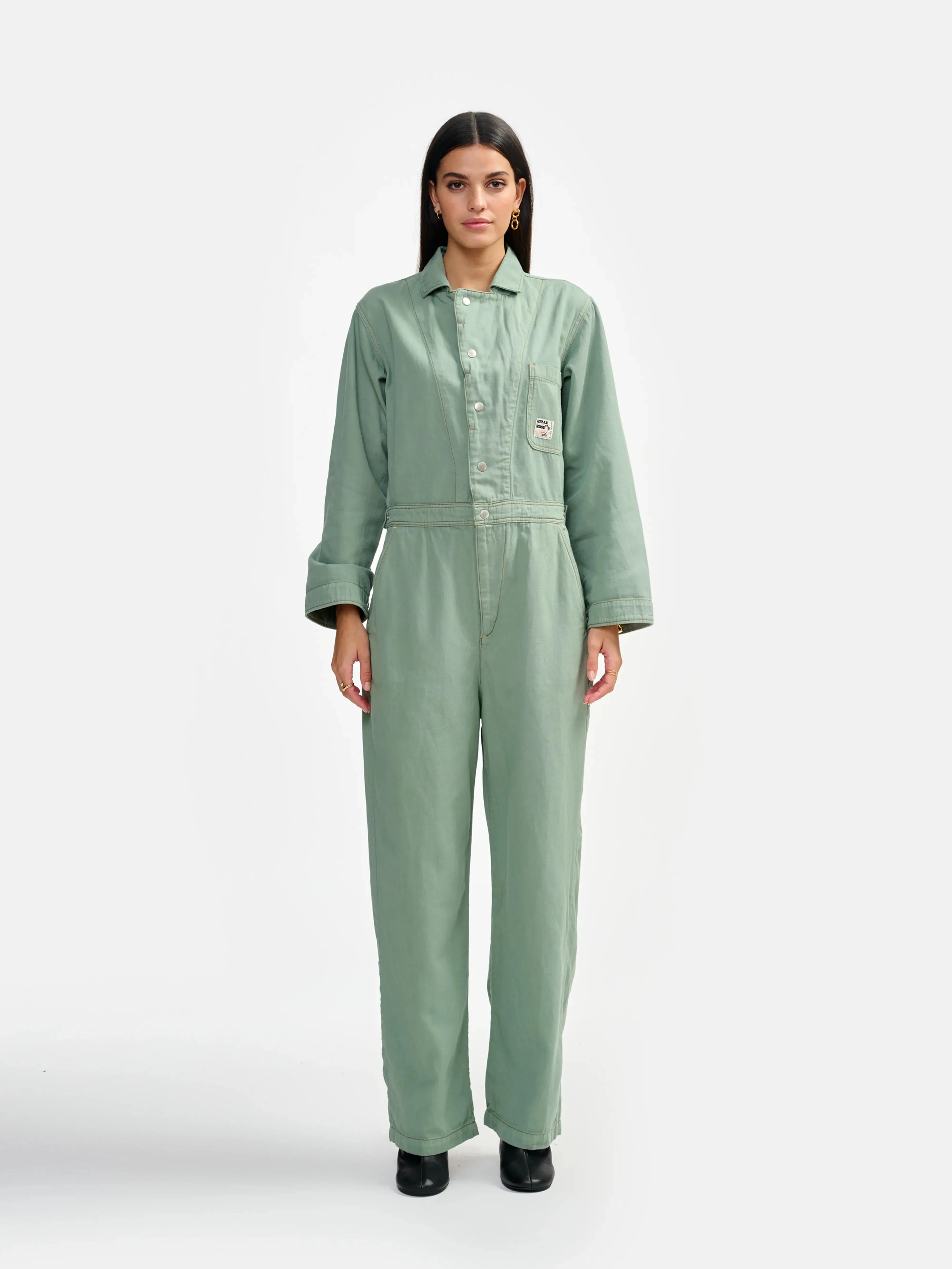 polo jumpsuit (241 / W / EUCALYPTUS) Office Outfit