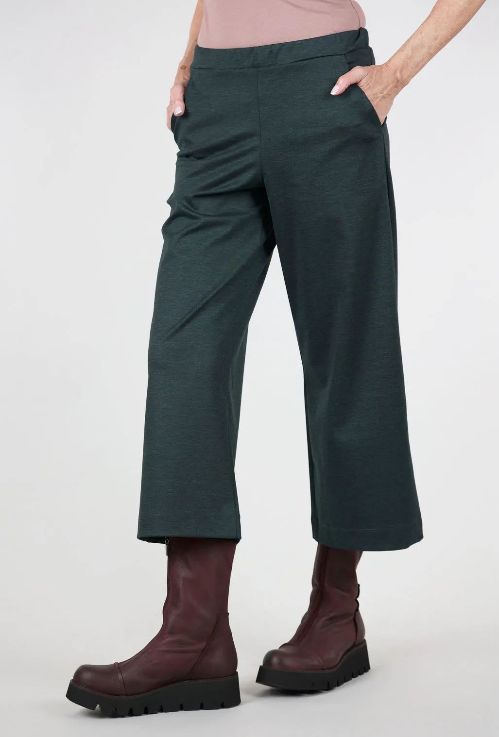 Ponte Flare Pant, Forest simple design