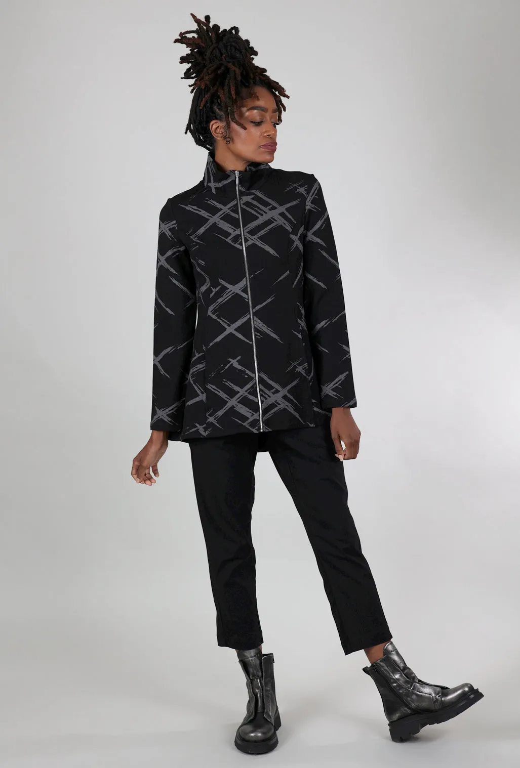 Ponte Jacquard Stella Jacket, Black Essential Daily Look