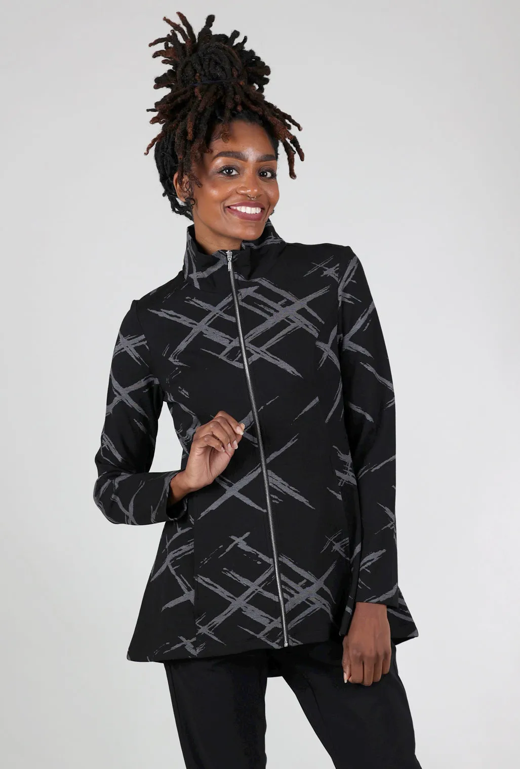 Skiing Ponte Jacquard Stella Jacket, Black