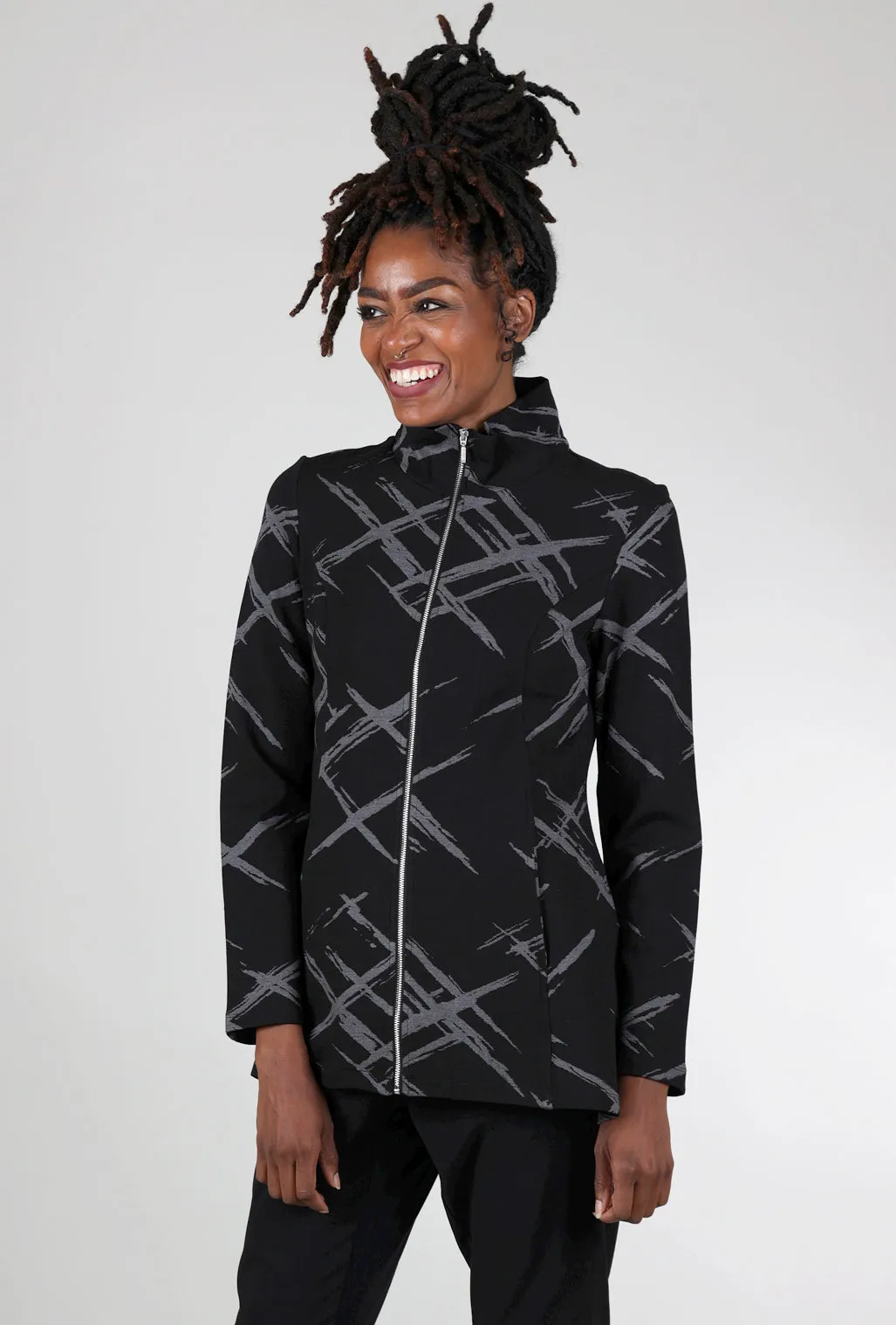 Ponte Jacquard Stella Jacket, Black Essential Daily Look