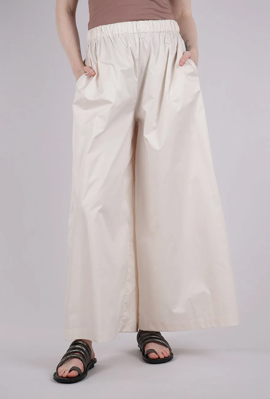 Active Stretch Poplin Palazzo Pant, Stone