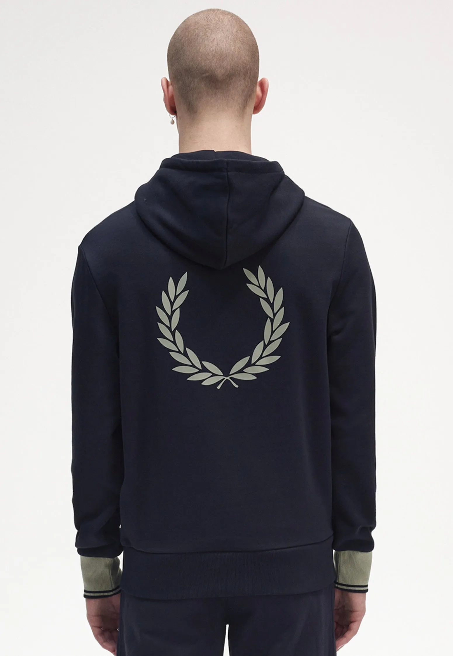 Popular Outfit Fred Perry - Contrast Cuff Laurel Navy - Hoodie