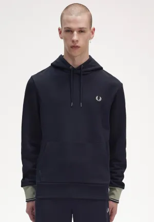 Fred Perry - Contrast Cuff Laurel Navy - Hoodie Contemporary Look Bold colors
