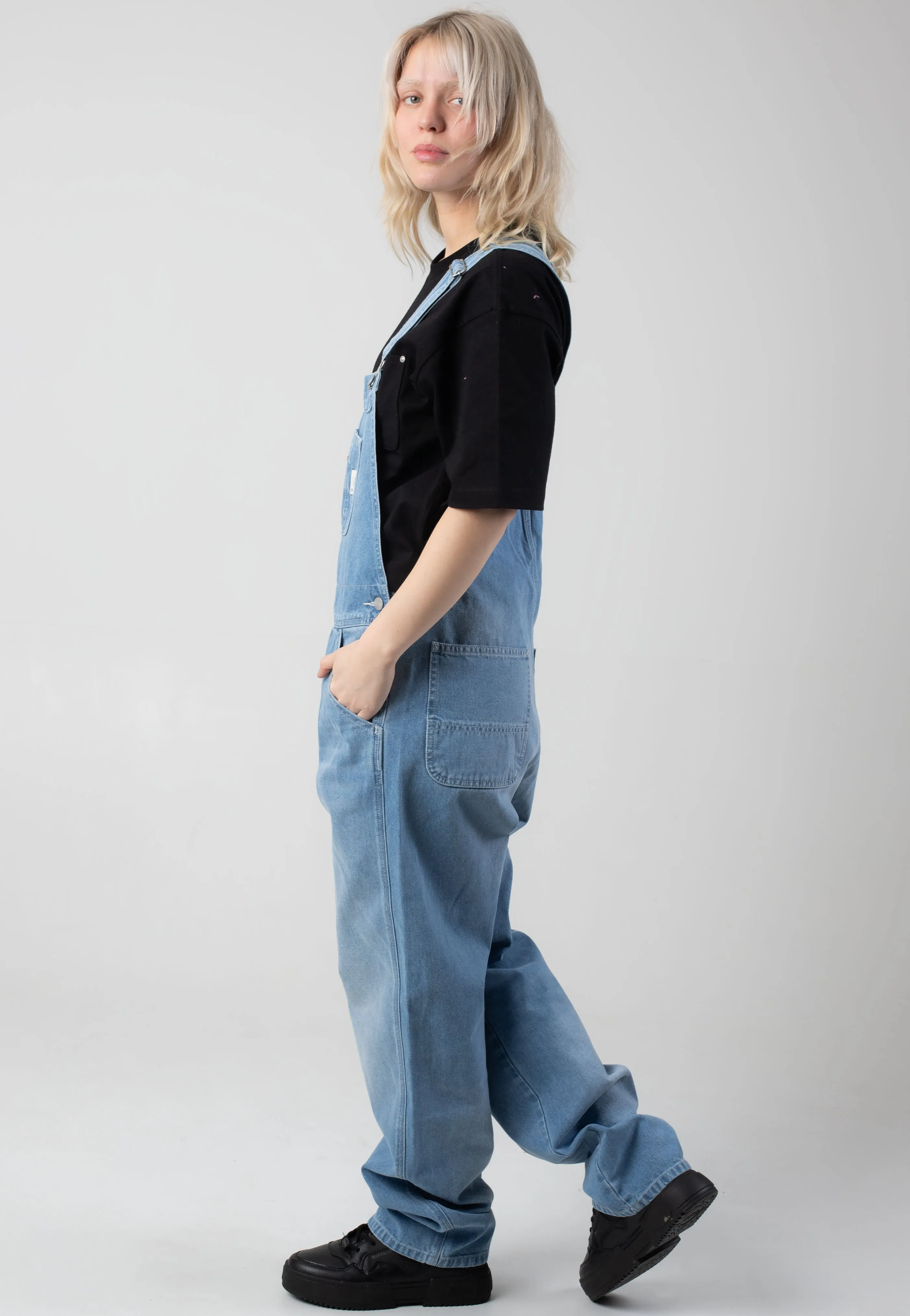 Practical Design Carhartt WIP - W' Bib Overall Straight Light True Washed Blue - Dungarees