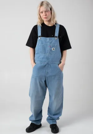 Flared bottom Cropped hem Carhartt WIP - W' Bib Overall Straight Light True Washed Blue - Dungarees