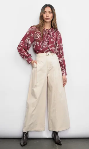 Hera Wide Leg Palazzo Twill Pants G257T7294