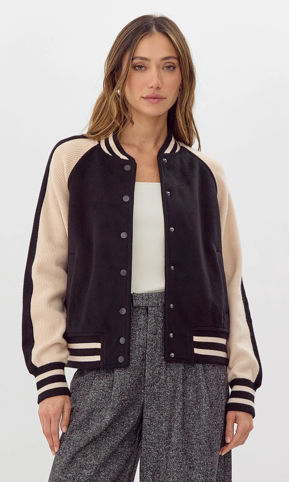 Precision fit Palmer Two Toned Knit Bomber Jacket